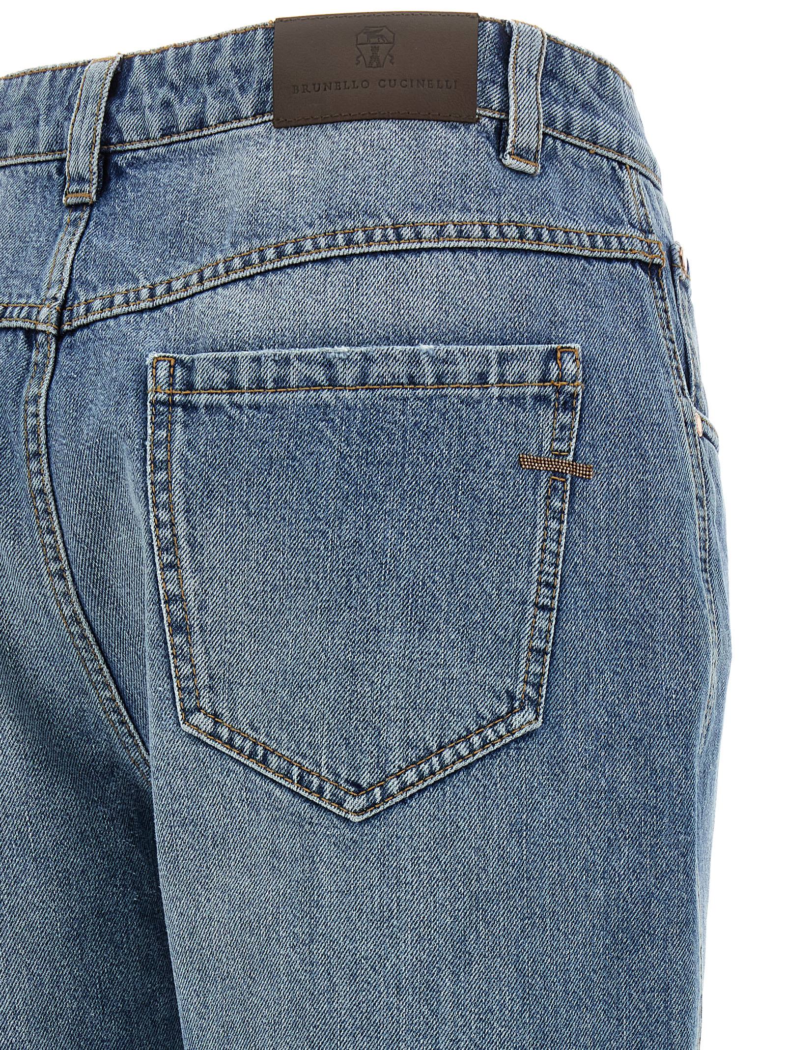 Brunello Cucinelli Blue Cotton Straight-Leg Women's Jeans