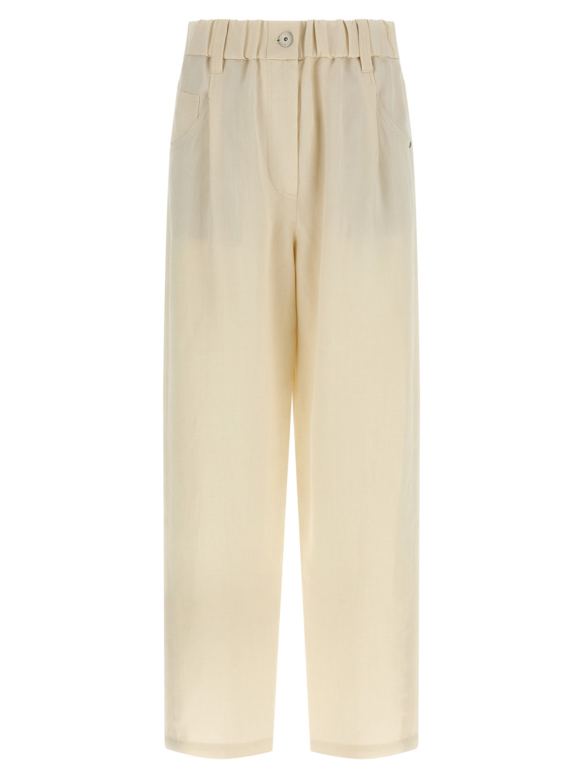 Brunello Cucinelli White Viscose Casual Women's Pants