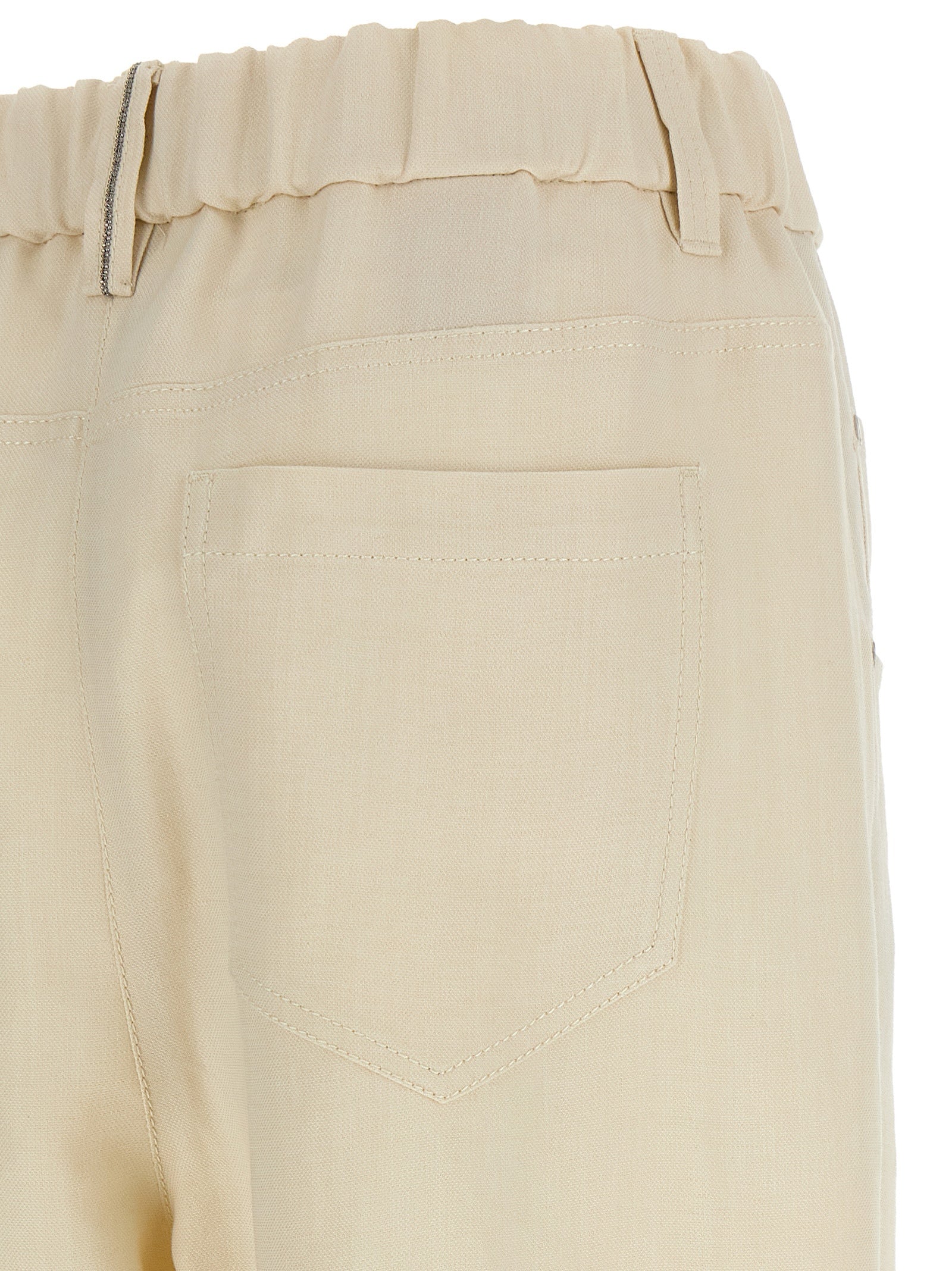 Brunello Cucinelli White Viscose Casual Women's Pants