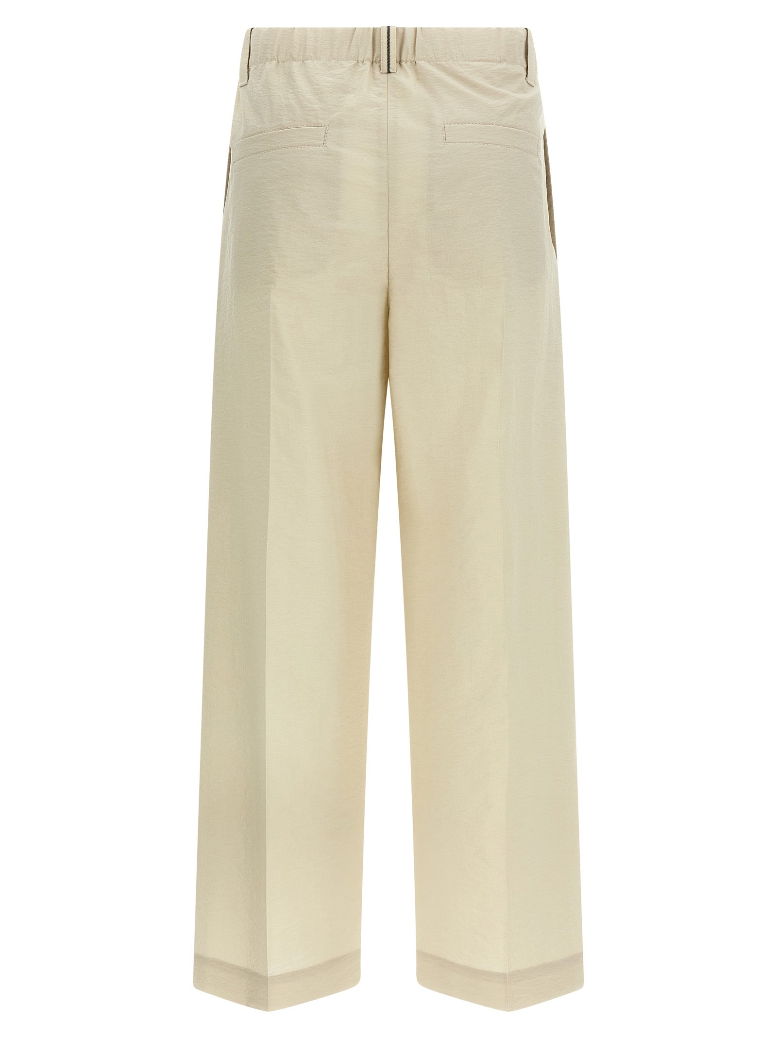 Brunello Cucinelli White Cotton Dress Women's Pants