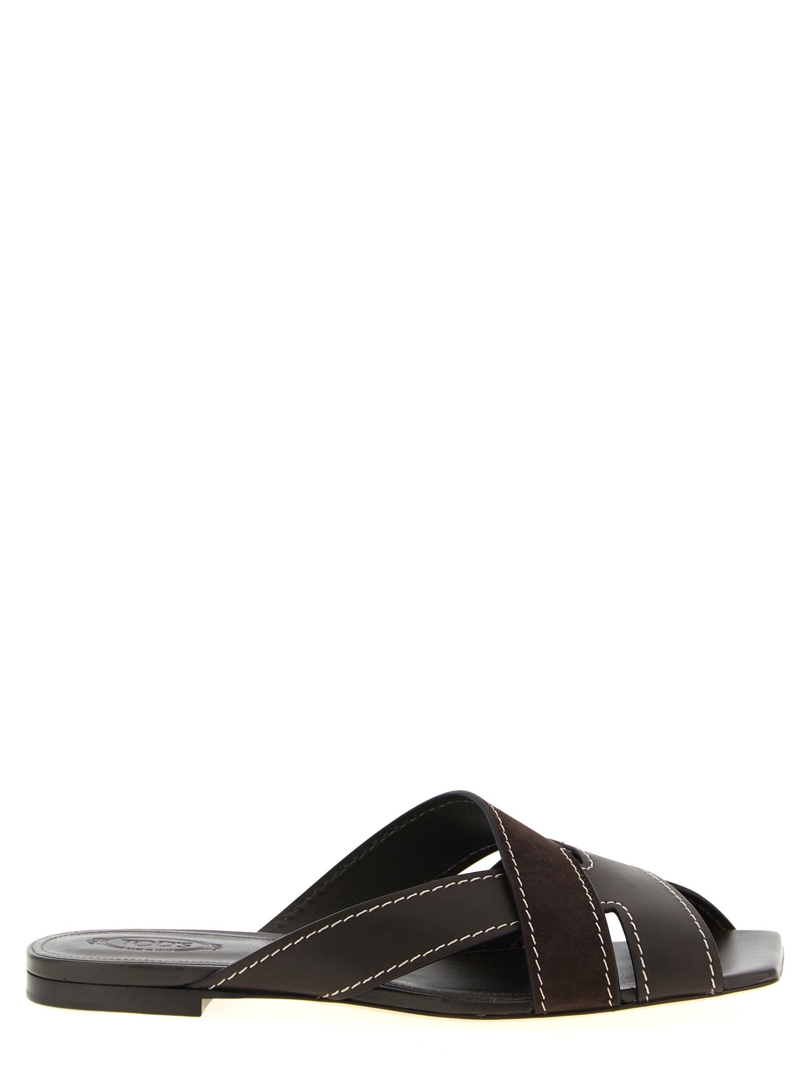 Tod's Brown Calfskin Women's Slides