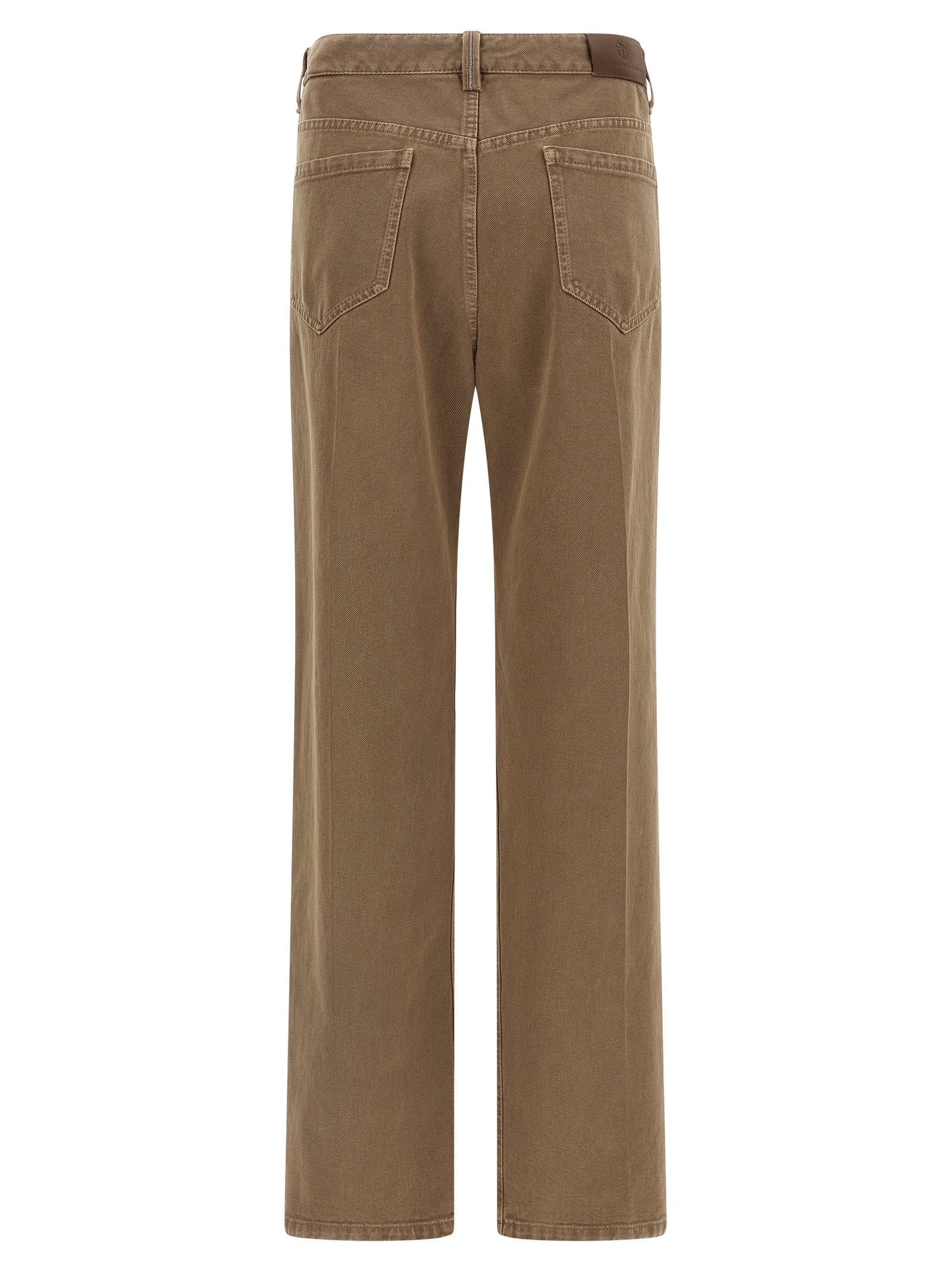 Brunello Cucinelli Beige Cotton Straight-Leg Women's Jeans