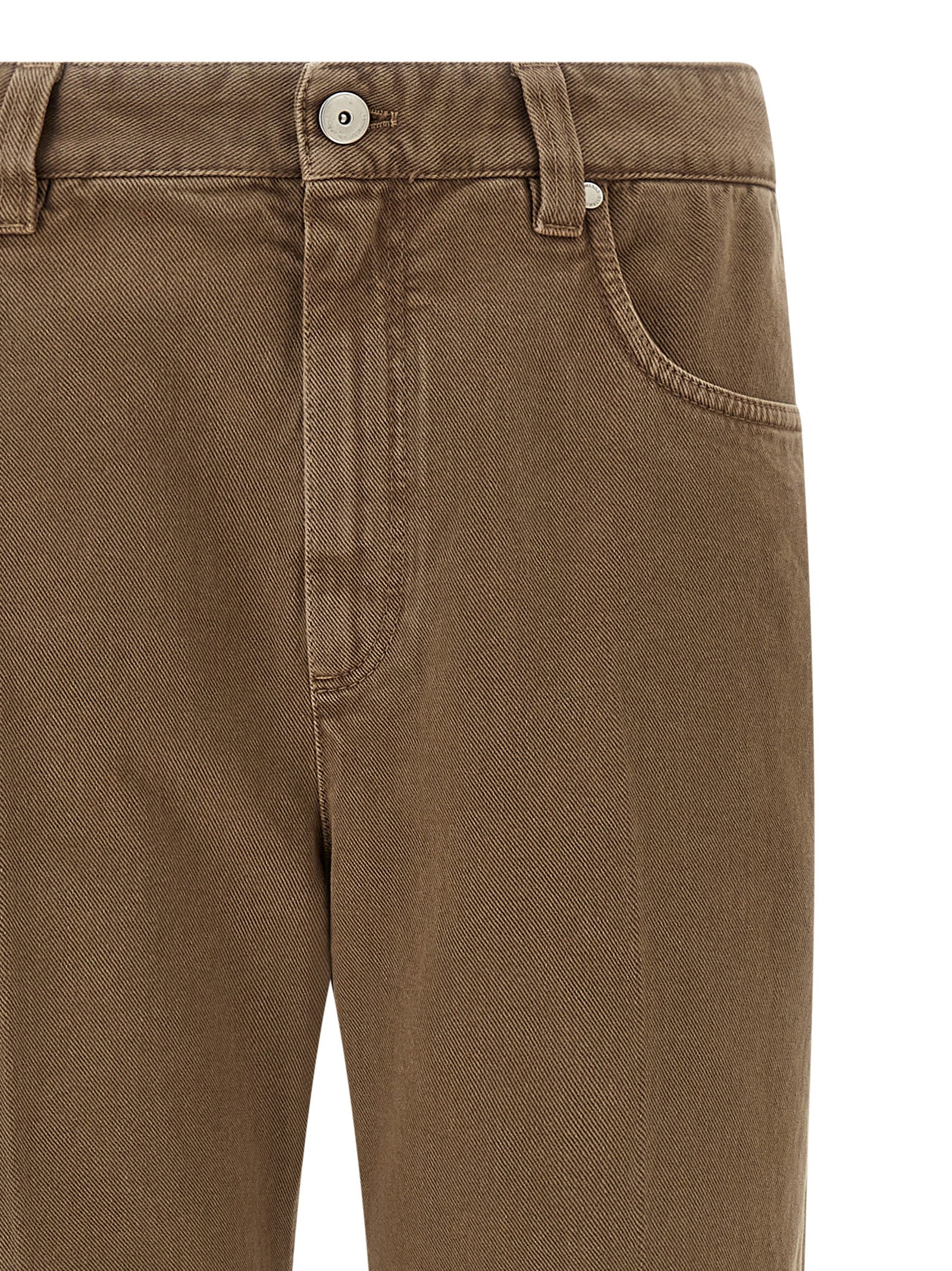 Brunello Cucinelli Beige Cotton Straight-Leg Women's Jeans