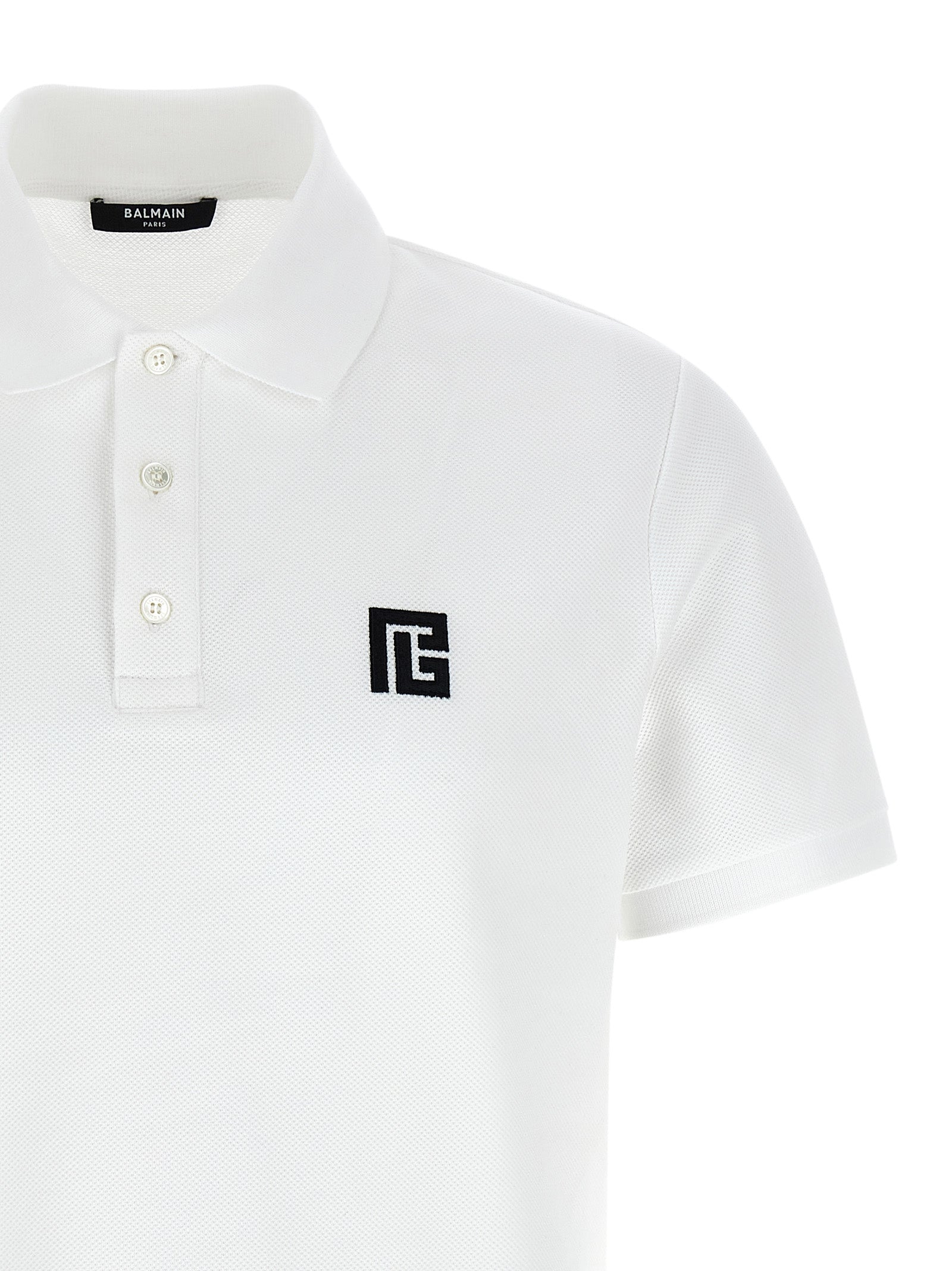 Balmain Bicolor Cotton Polo Men's Shirt