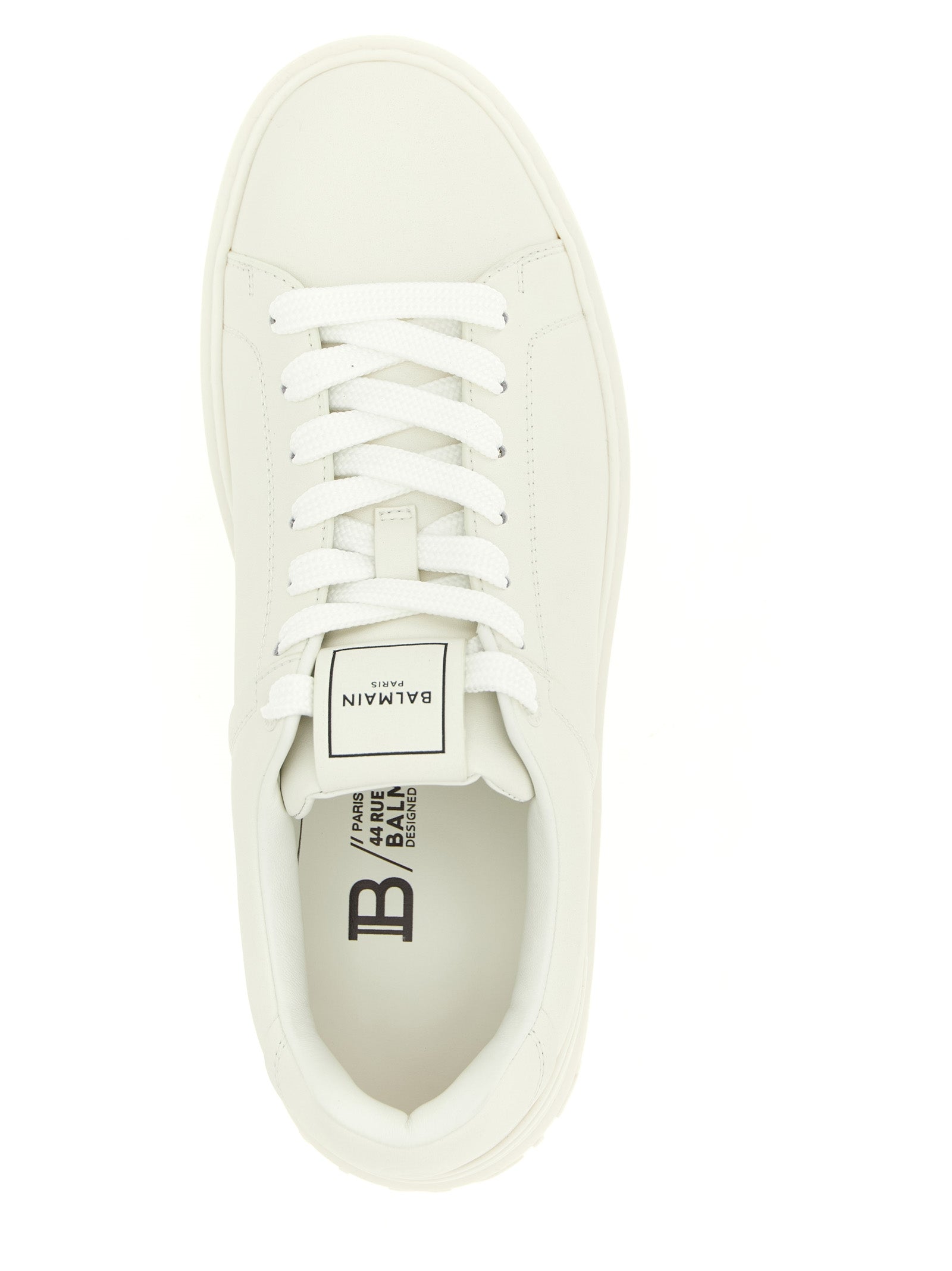 Balmain White Calfskin Men's Sneakers
