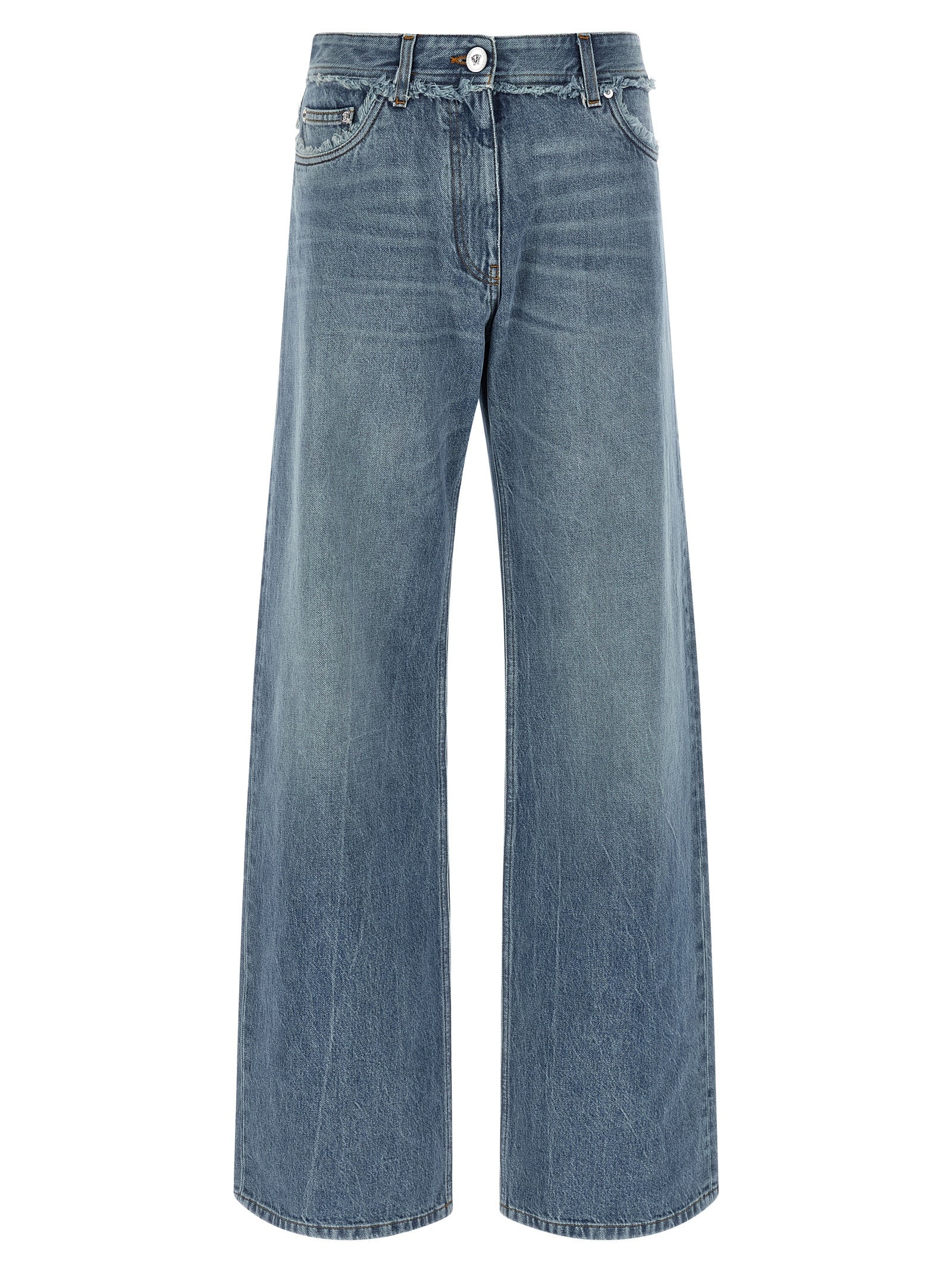 Versace Blue Cotton Boyfriend Women's Jeans