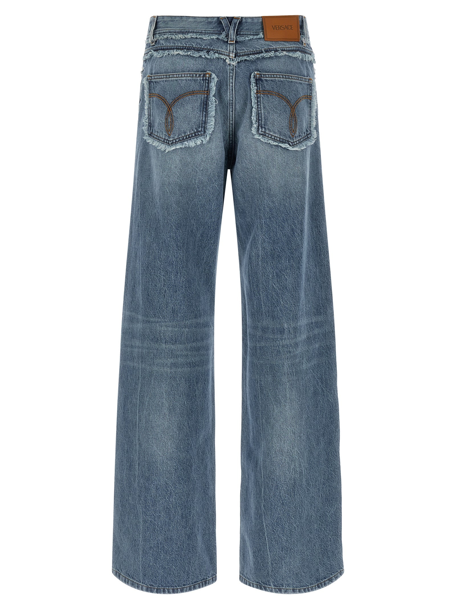 Versace Blue Cotton Boyfriend Women's Jeans