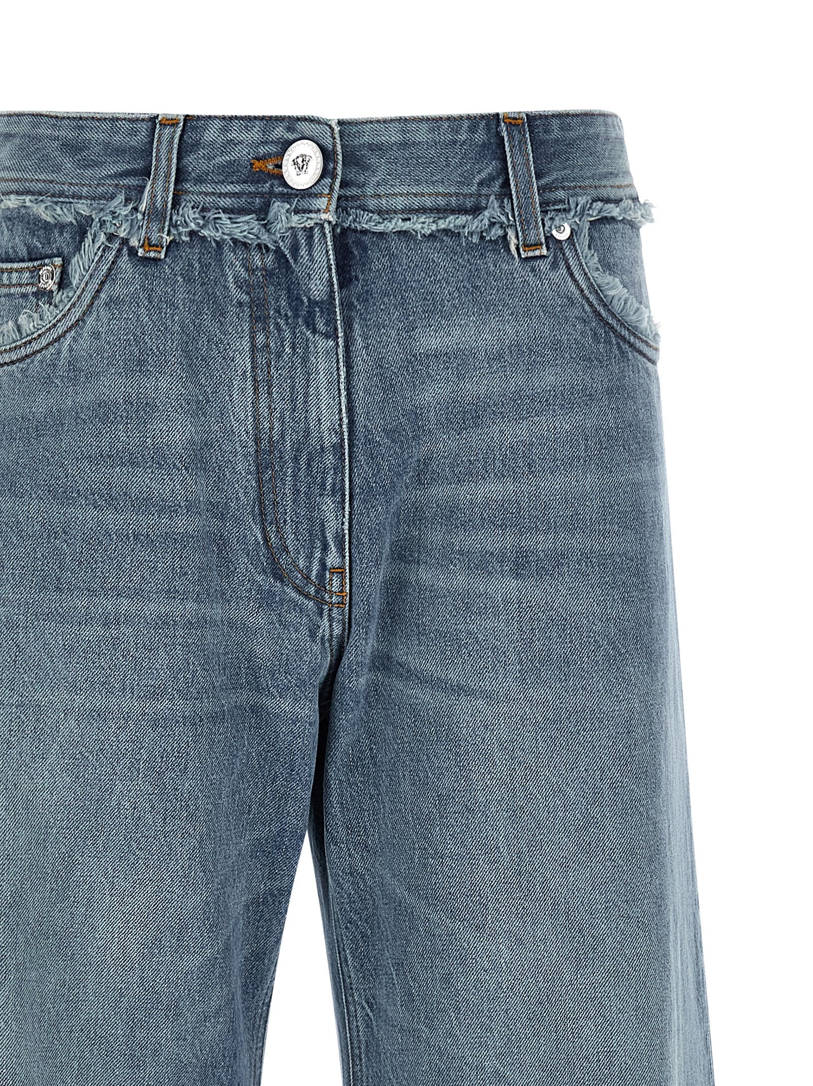 Versace Blue Cotton Boyfriend Women's Jeans