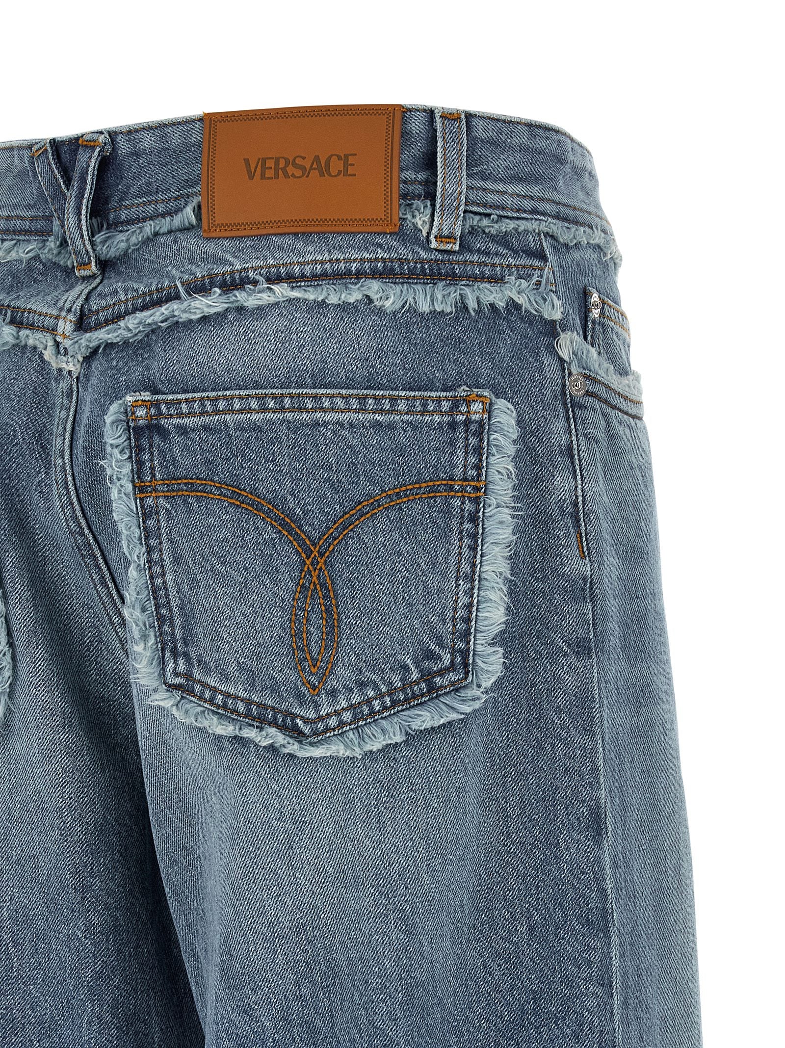 Versace Blue Cotton Boyfriend Women's Jeans