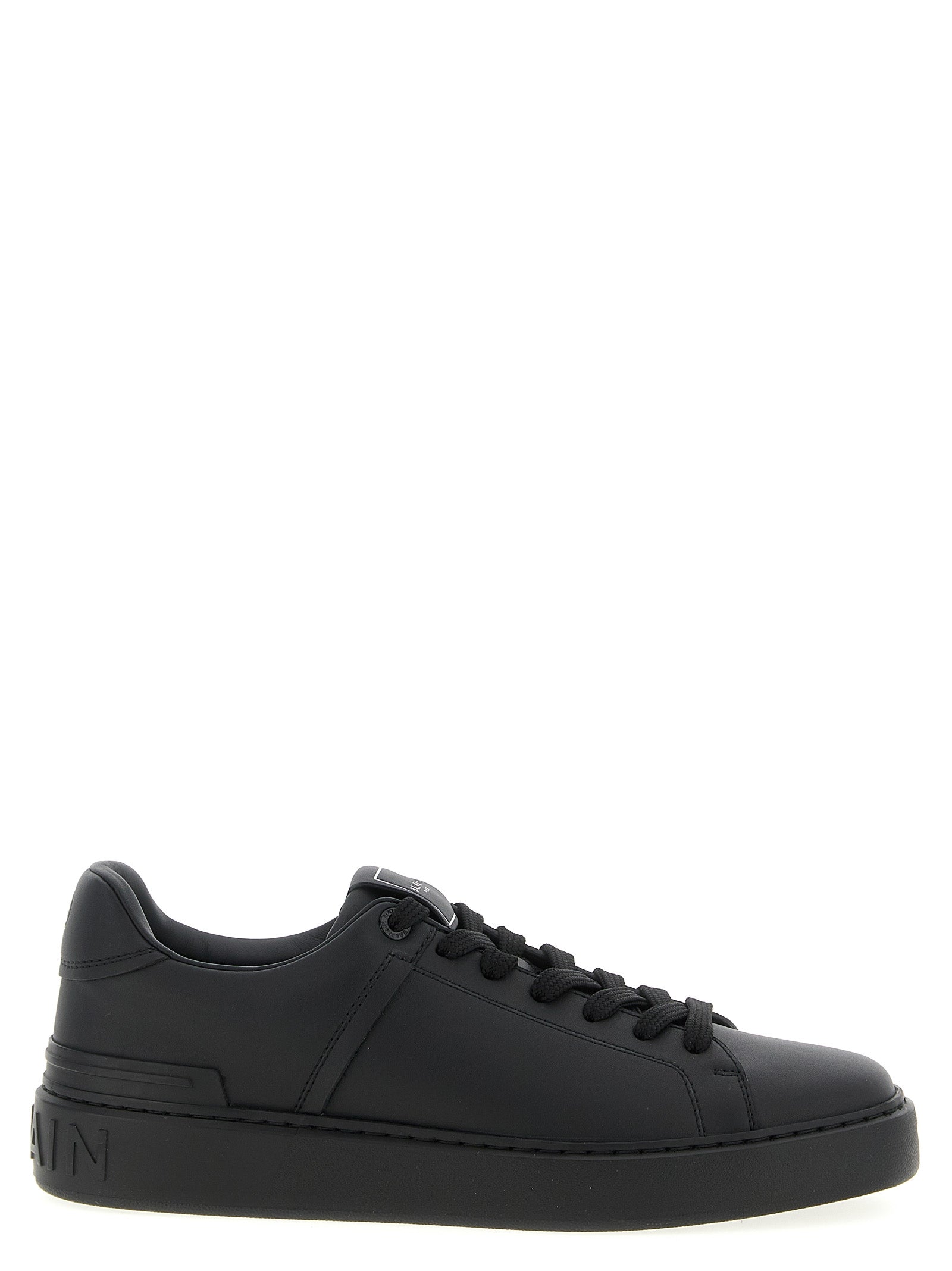 Balmain Black Calfskin Low Top Men's Sneakers