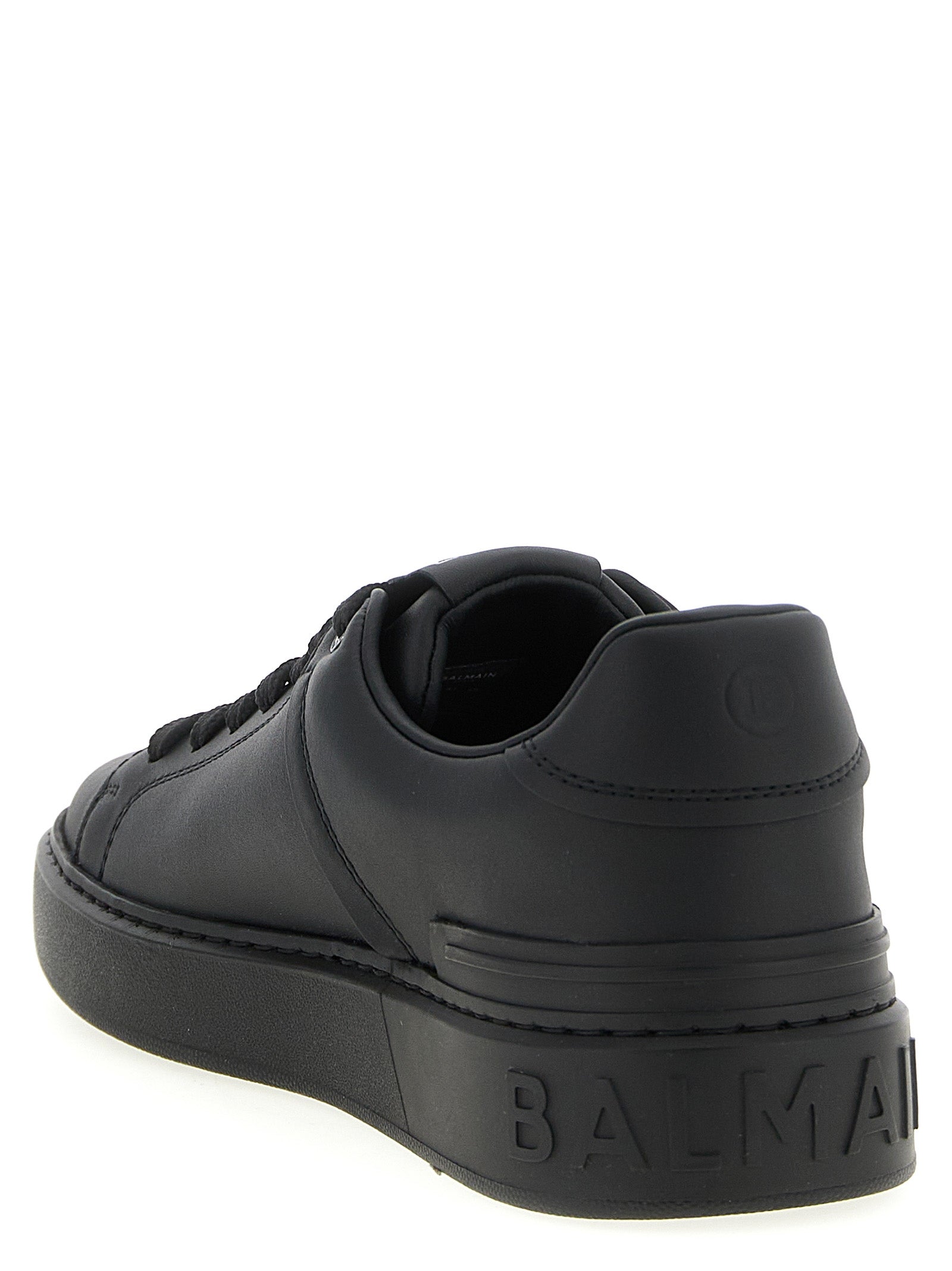 Balmain Black Calfskin Low Top Men's Sneakers