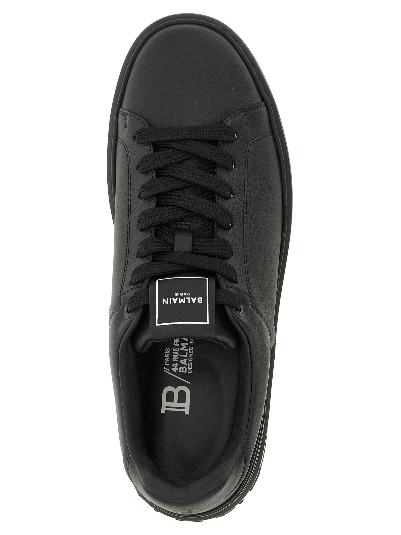 Balmain Black Calfskin Low Top Men's Sneakers