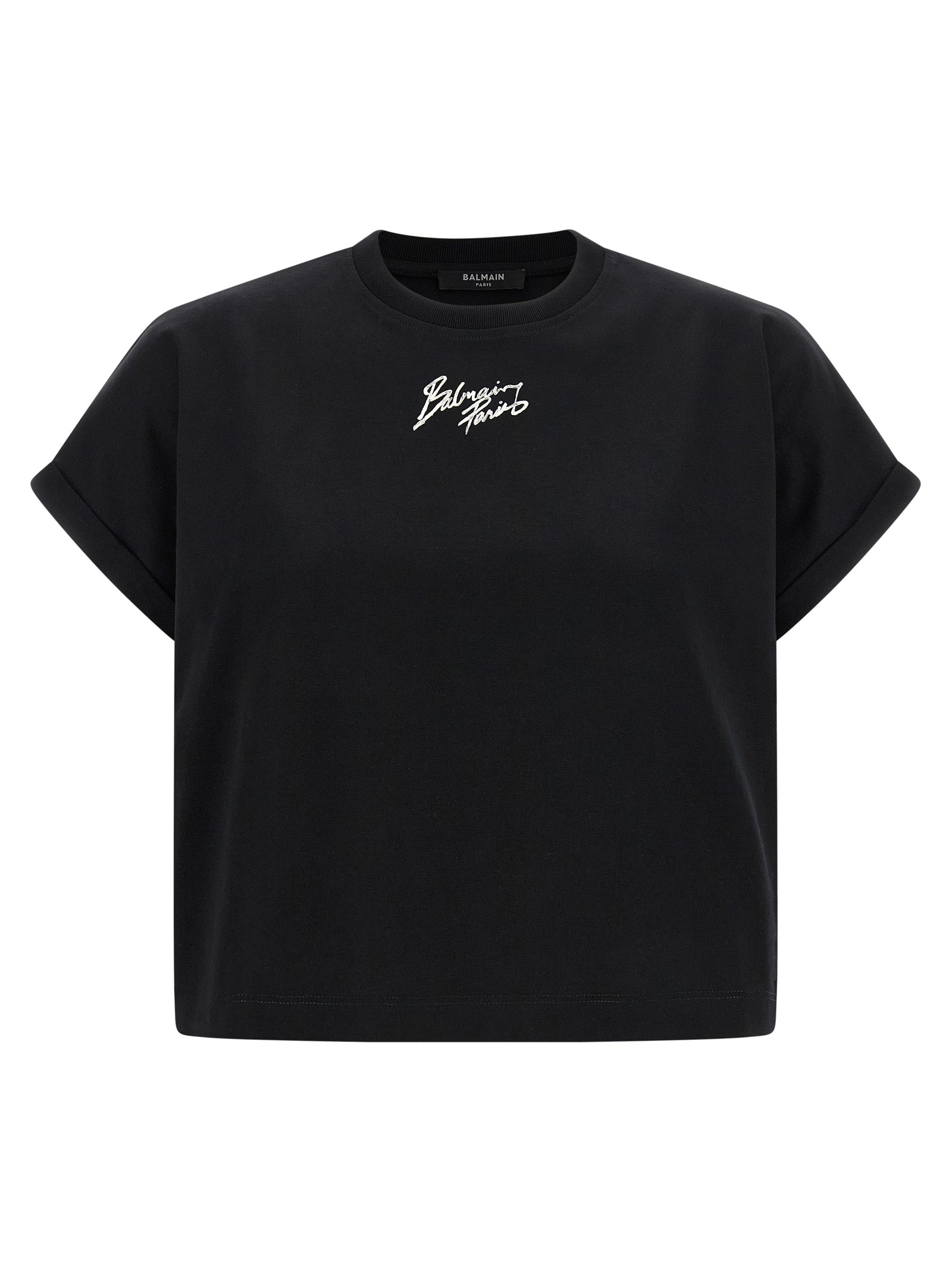 Balmain Black Cotton Women's T-Shirt