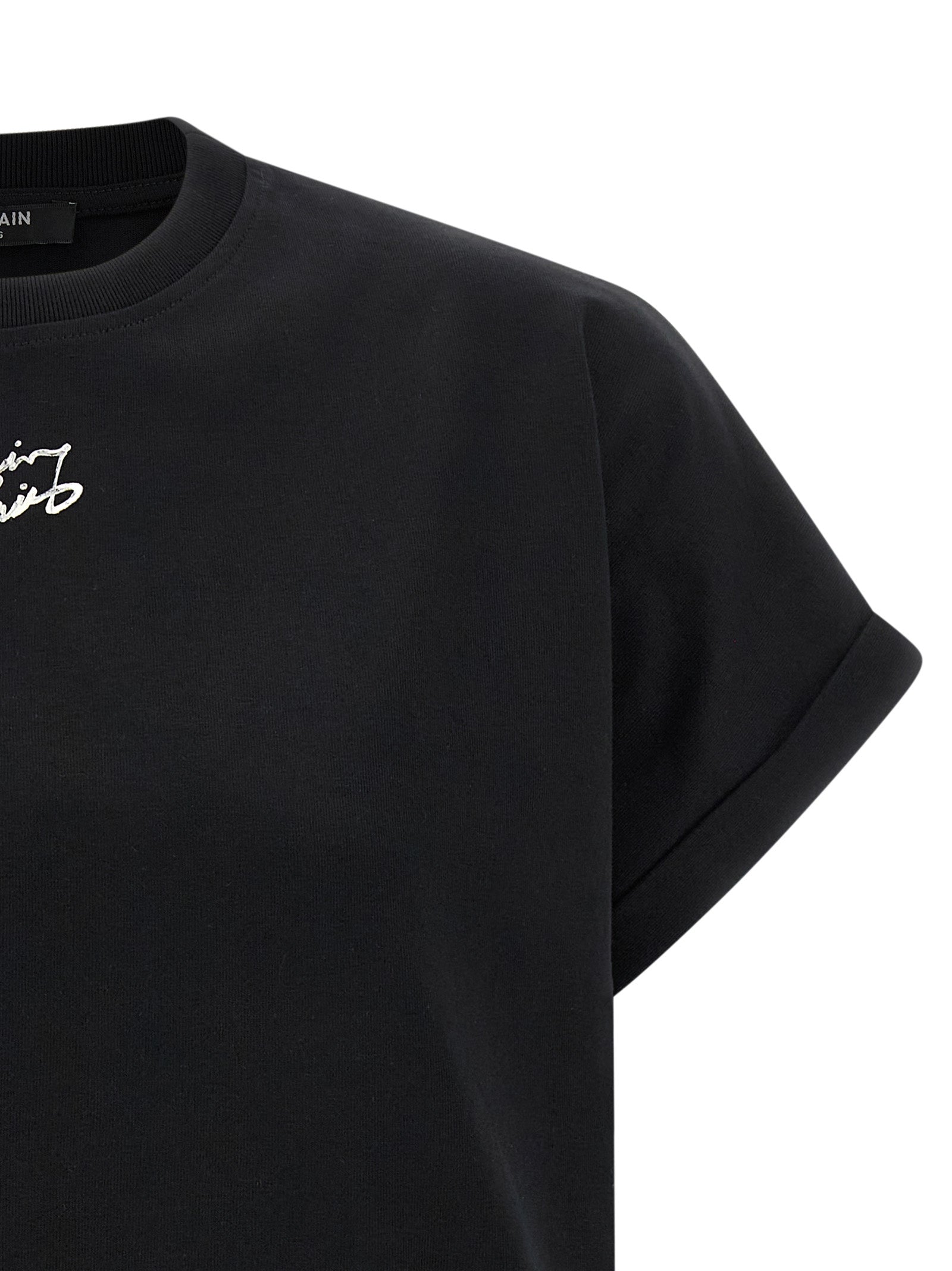Balmain Black Cotton Women's T-Shirt
