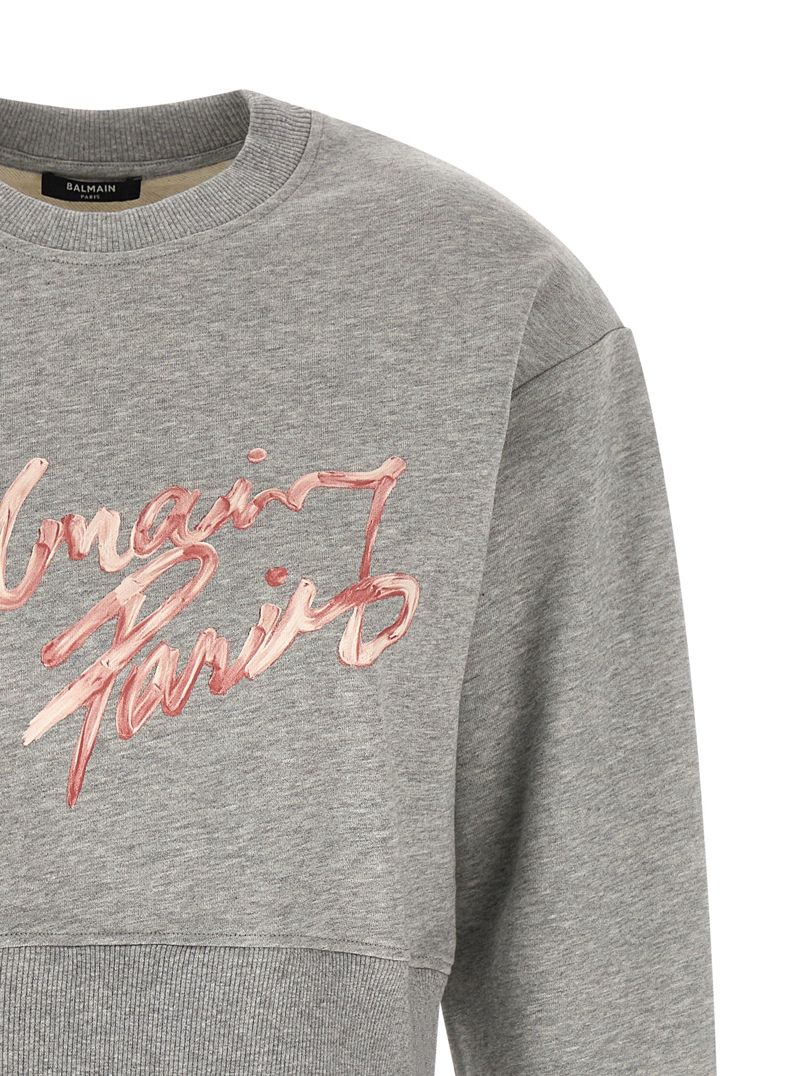 Balmain Gray Cotton Women's Sweatshirt