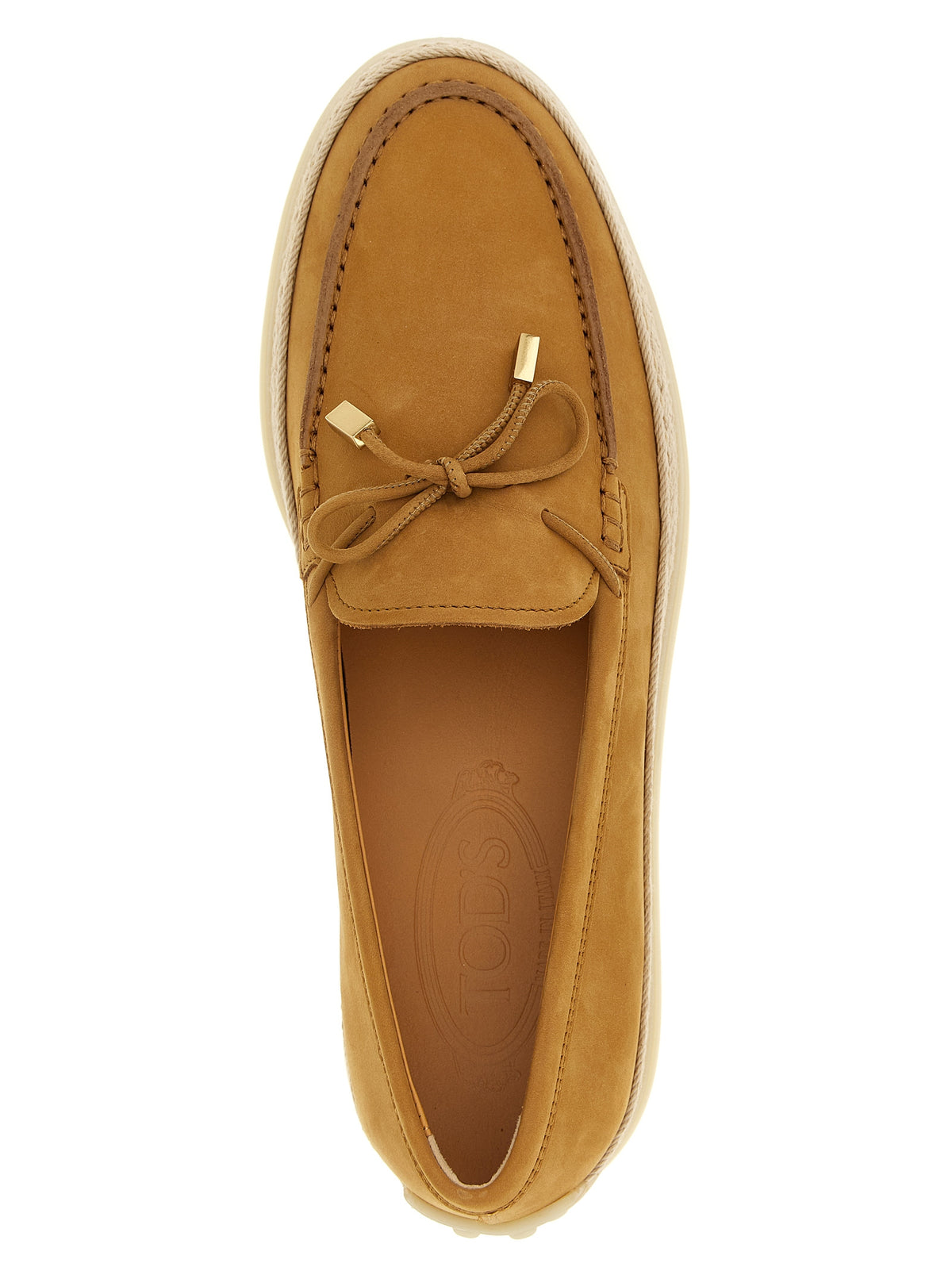 Tod's Beige Calfskin Slip-On Women's Loafers