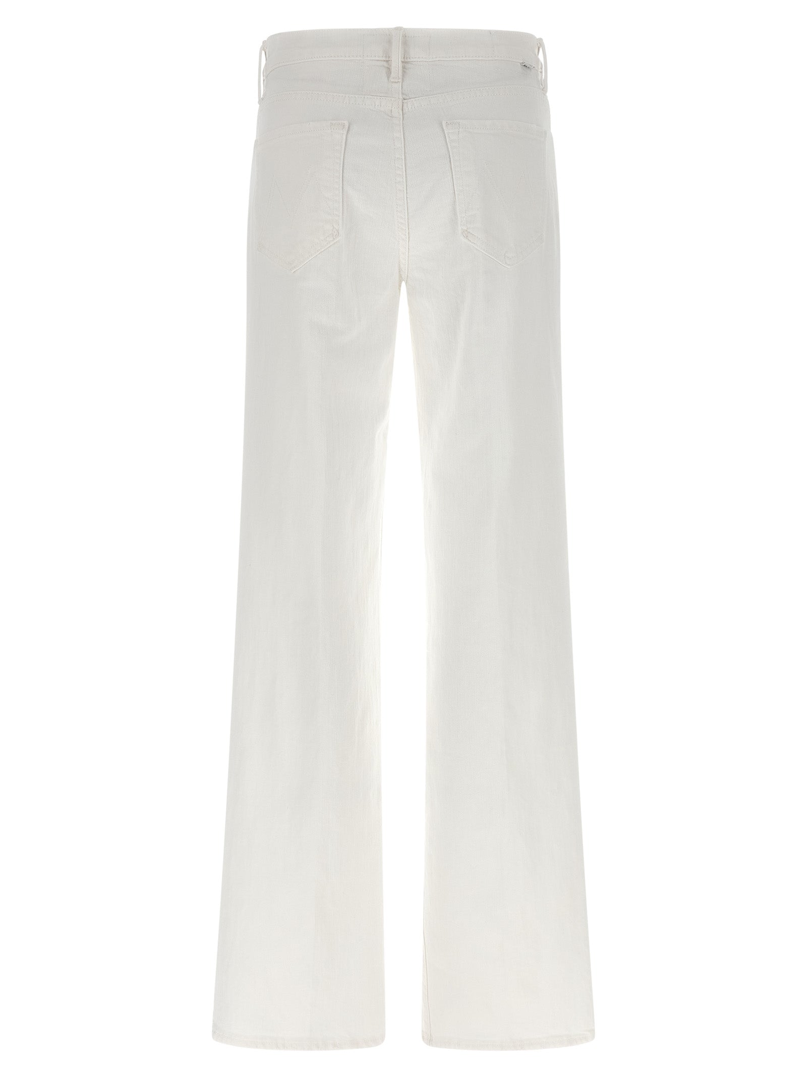 Mother Denim White Cotton Flared Women's Jeans