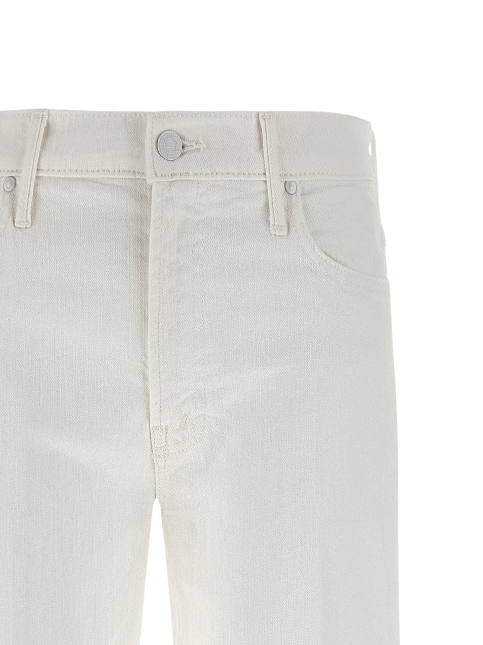 Mother Denim White Cotton Flared Women's Jeans