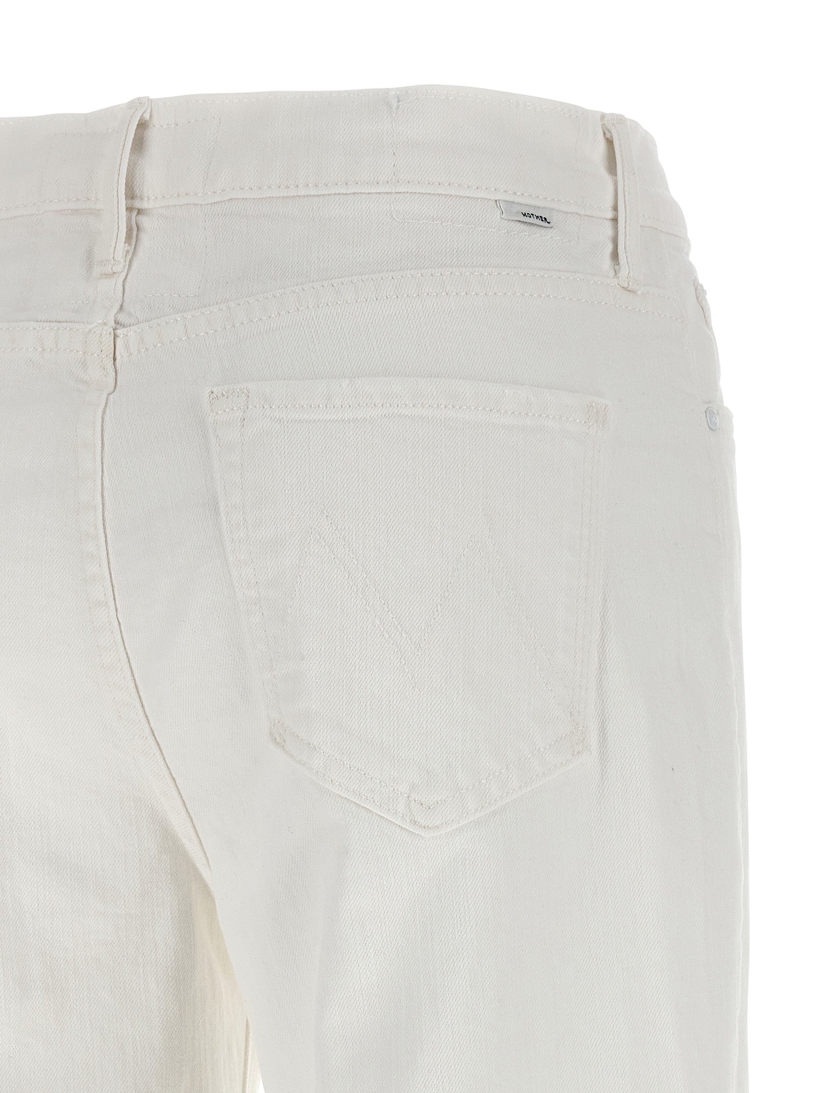 Mother Denim White Cotton Flared Women's Jeans