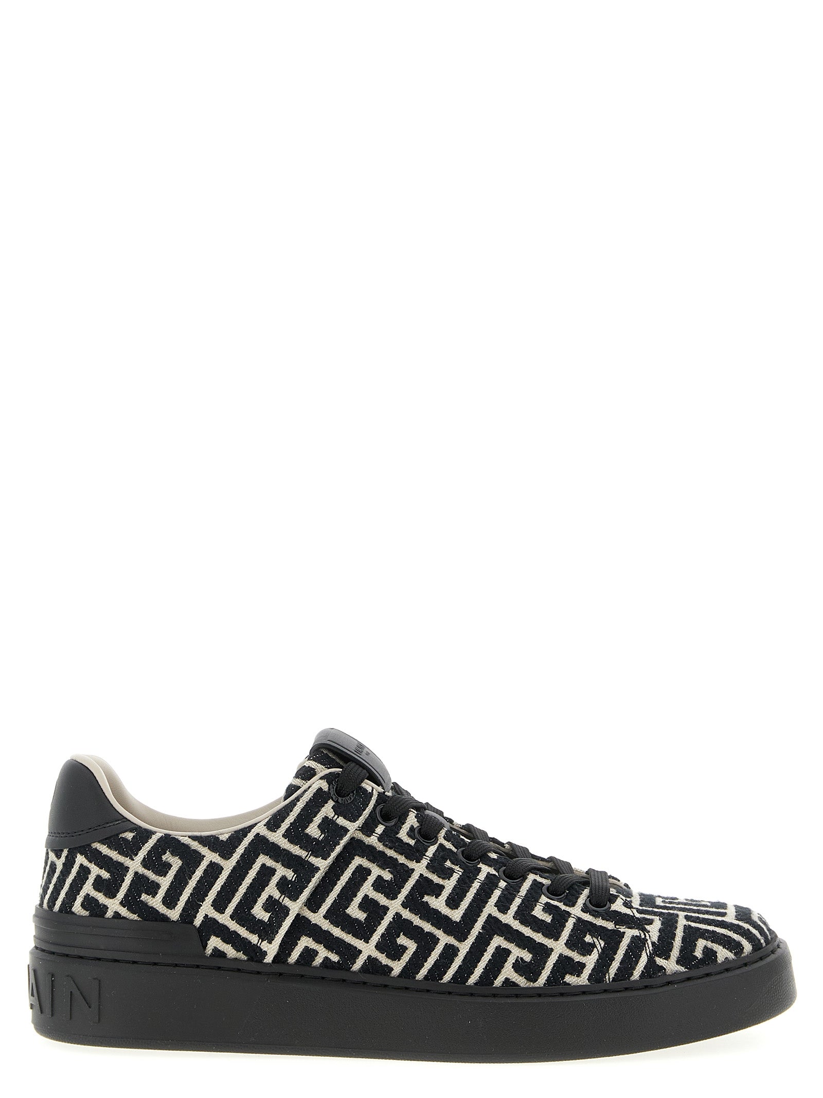 Balmain Black Cotton Men's Sneakers