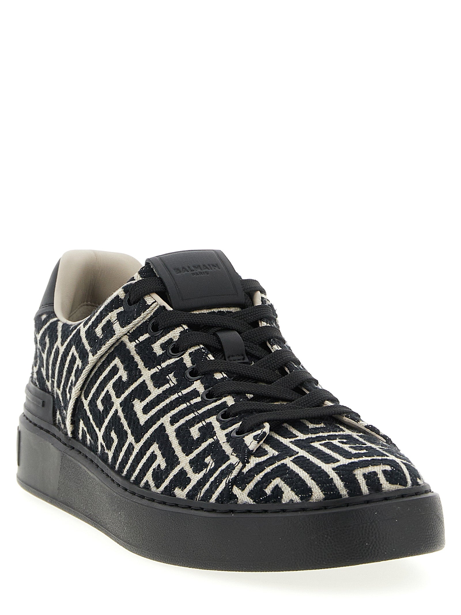 Balmain Black Cotton Men's Sneakers