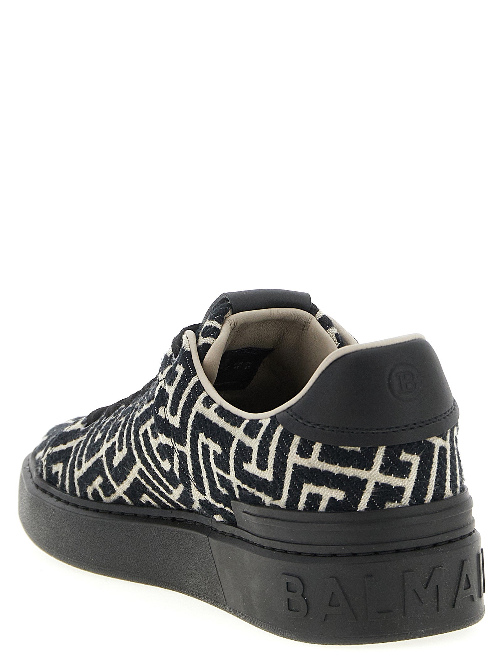 Balmain Black Cotton Men's Sneakers