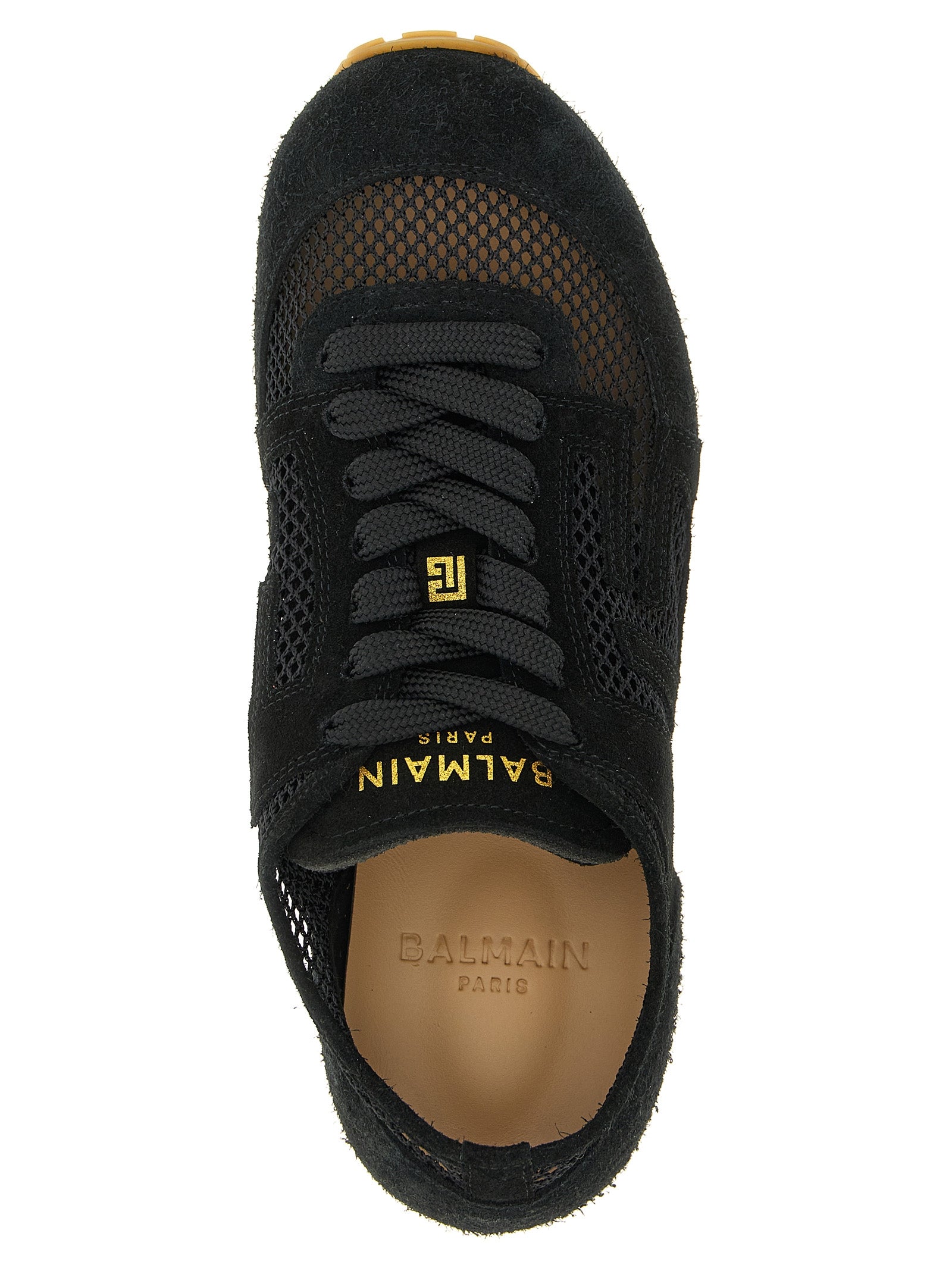 Balmain Black Calfskin Athletic Women's Sneakers
