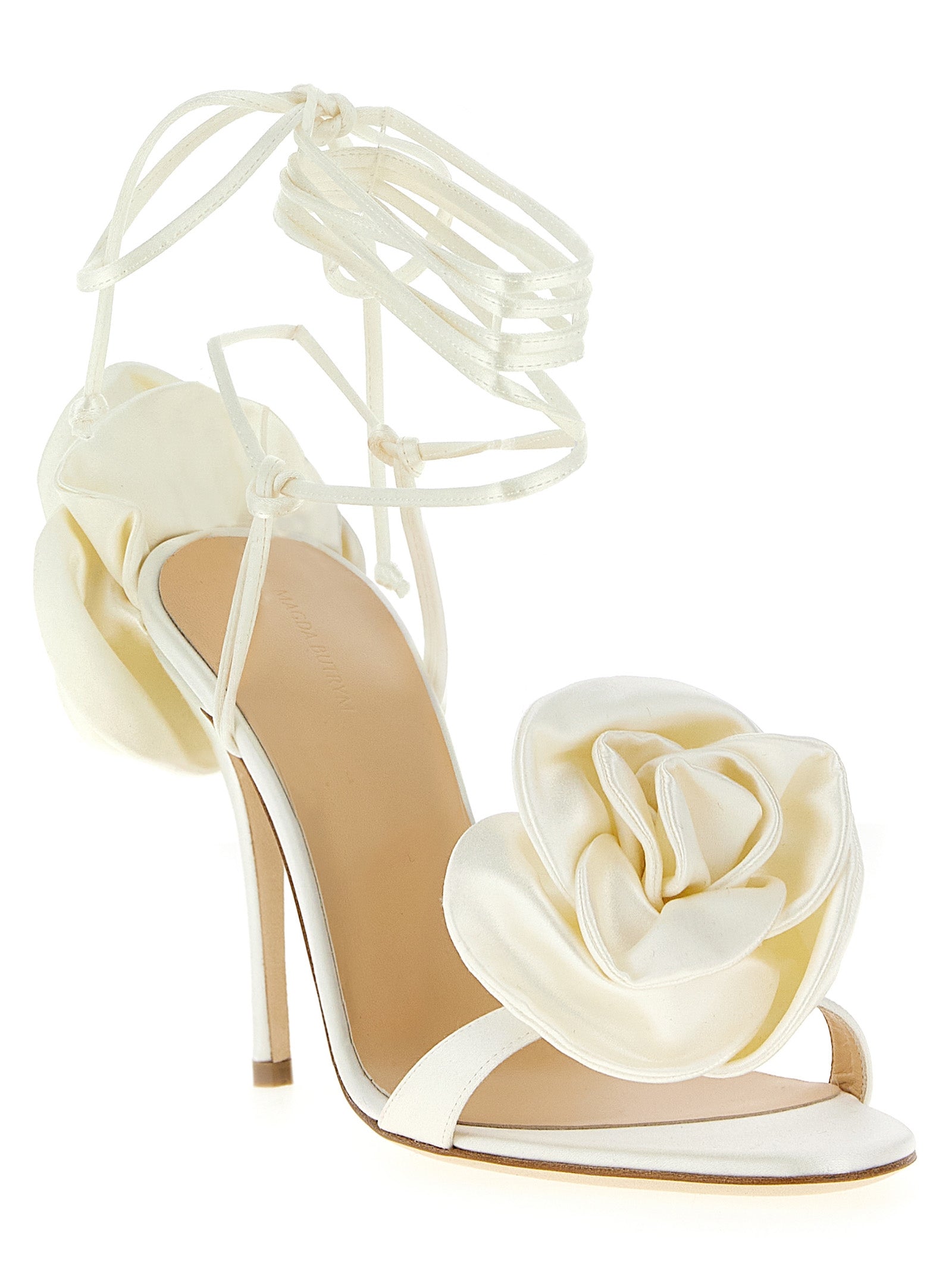 Magda Butrym White Viscose Stiletto Heel Women's Sandals