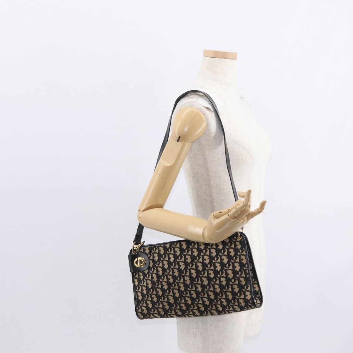 Christian Dior Vintage Cd Trotter Canvas Black Canvas Shoulder Bag Bag (Pre-Owned)