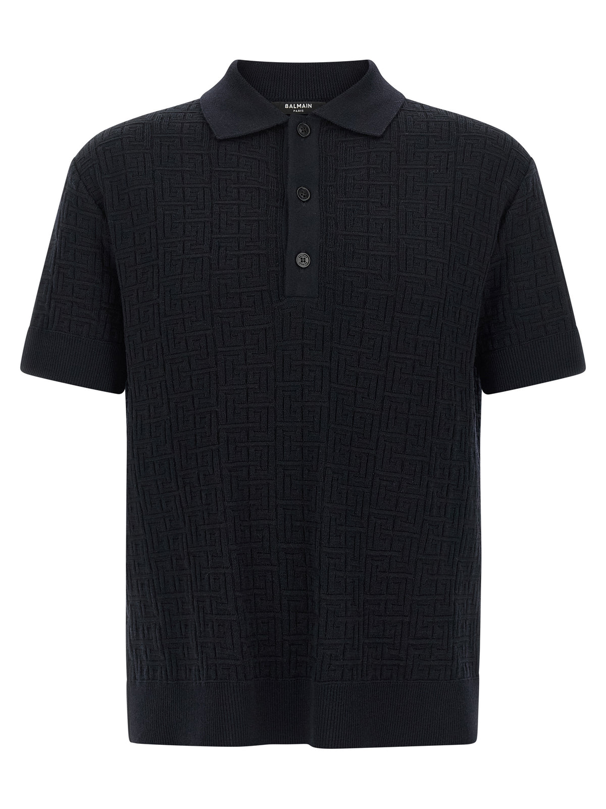 Balmain Blue Wool Polo Men's Shirt