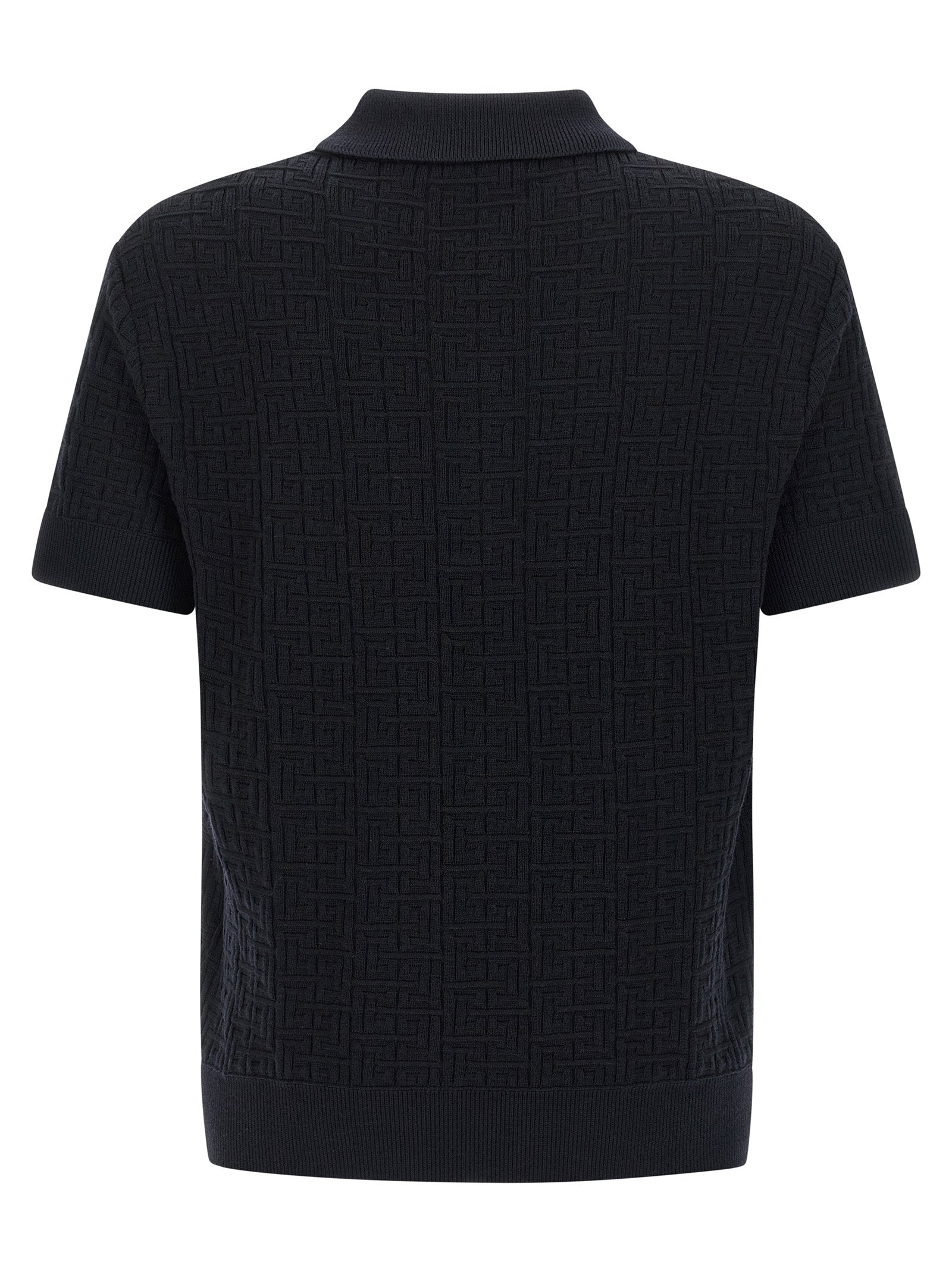 Balmain Blue Wool Polo Men's Shirt