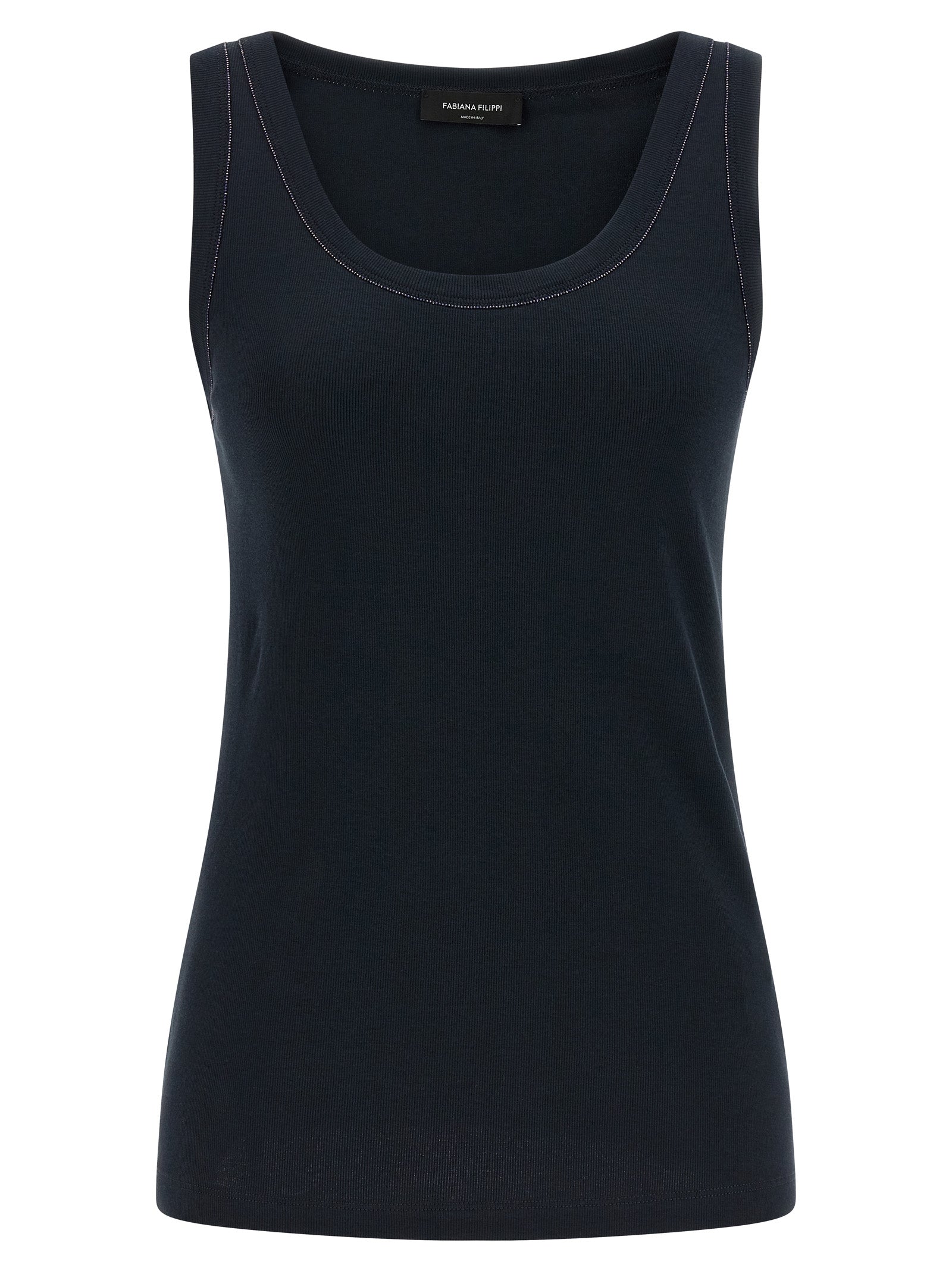 Fabiana Filippi Blue Cotton Sleeveles Women's T-Shirt
