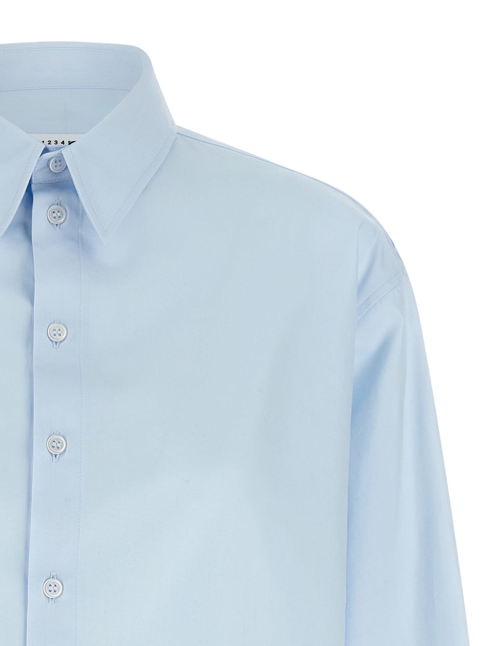 MM6 Maison Margiela Blue Cotton Women's Blouse