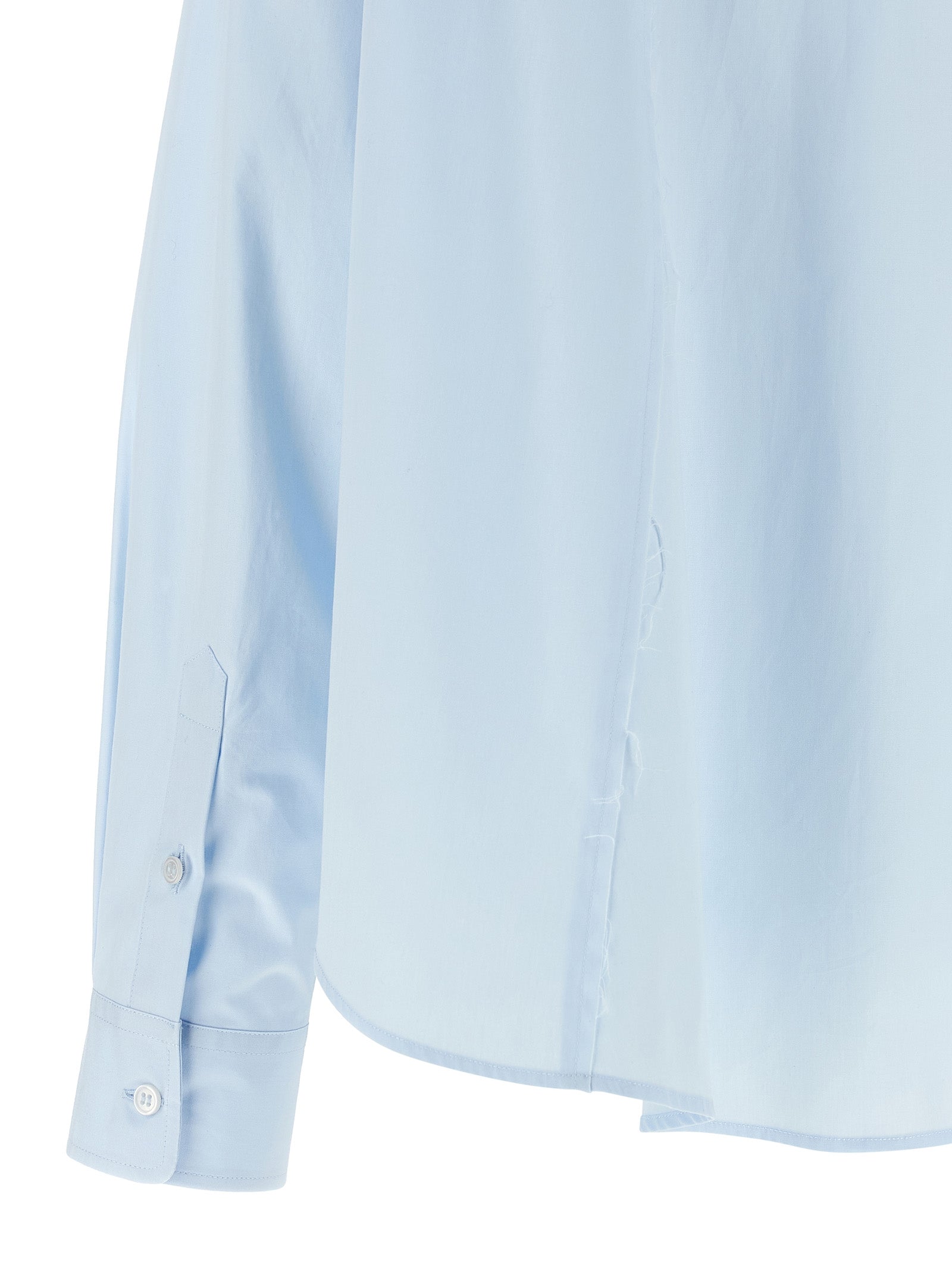 MM6 Maison Margiela Blue Cotton Women's Blouse