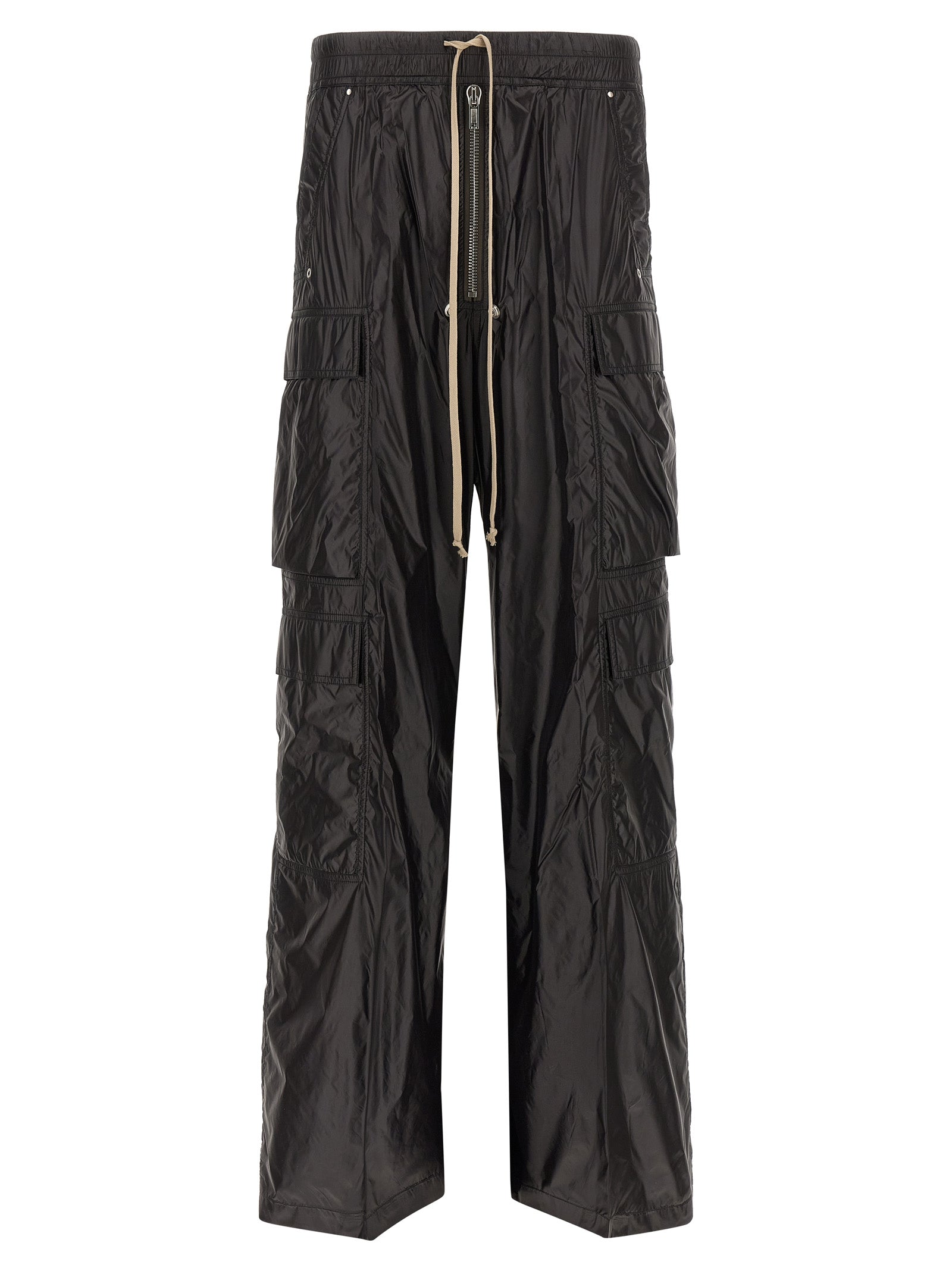 Rick Owens Black Nylon Cargo Men's Pants