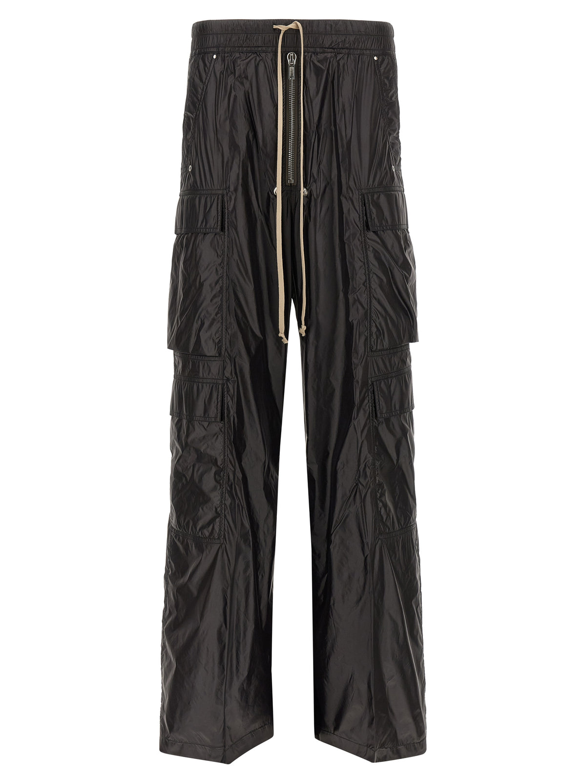Rick Owens Black Nylon Cargo Men's Pants