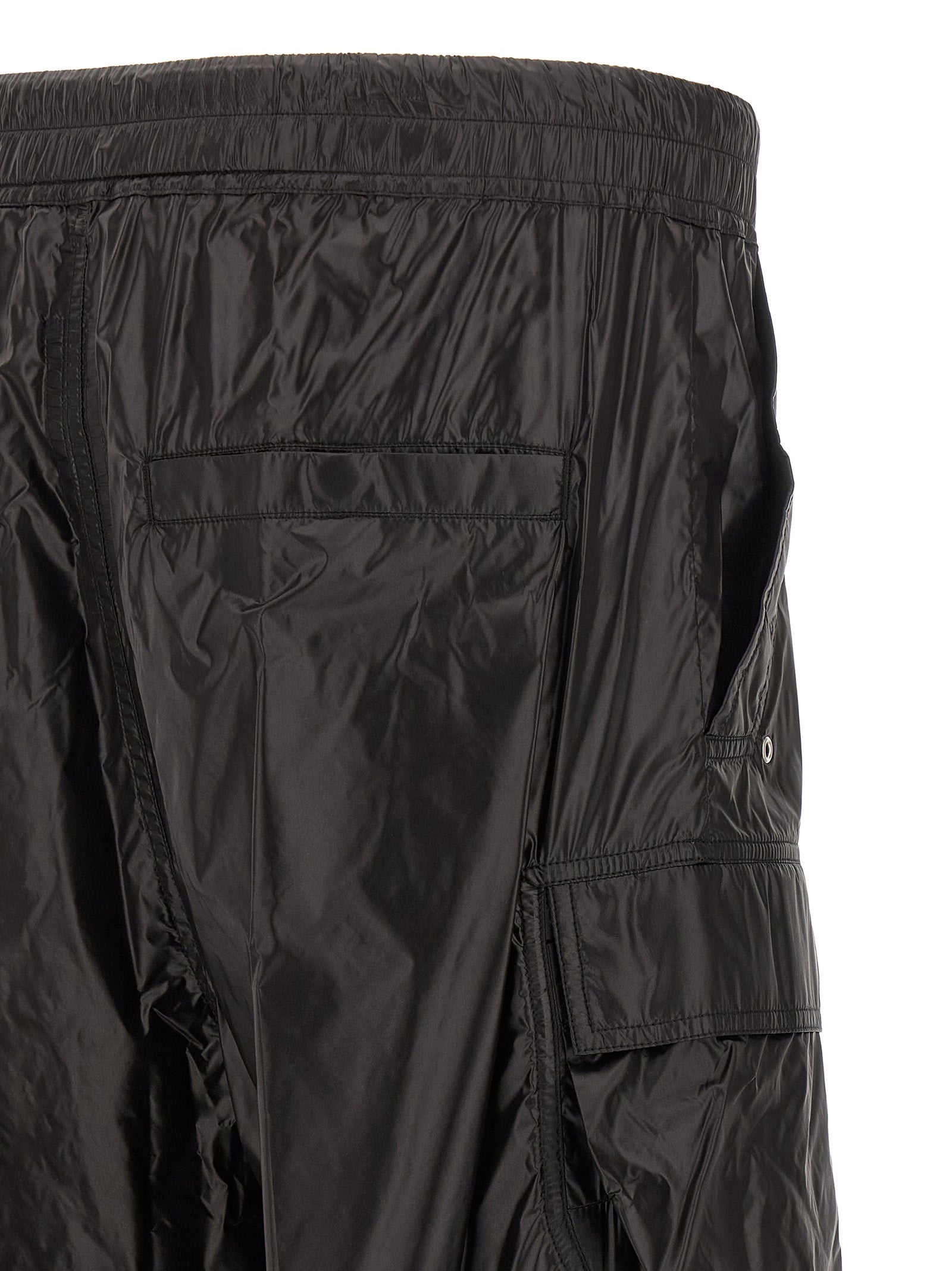 Rick Owens Black Nylon Cargo Men's Pants