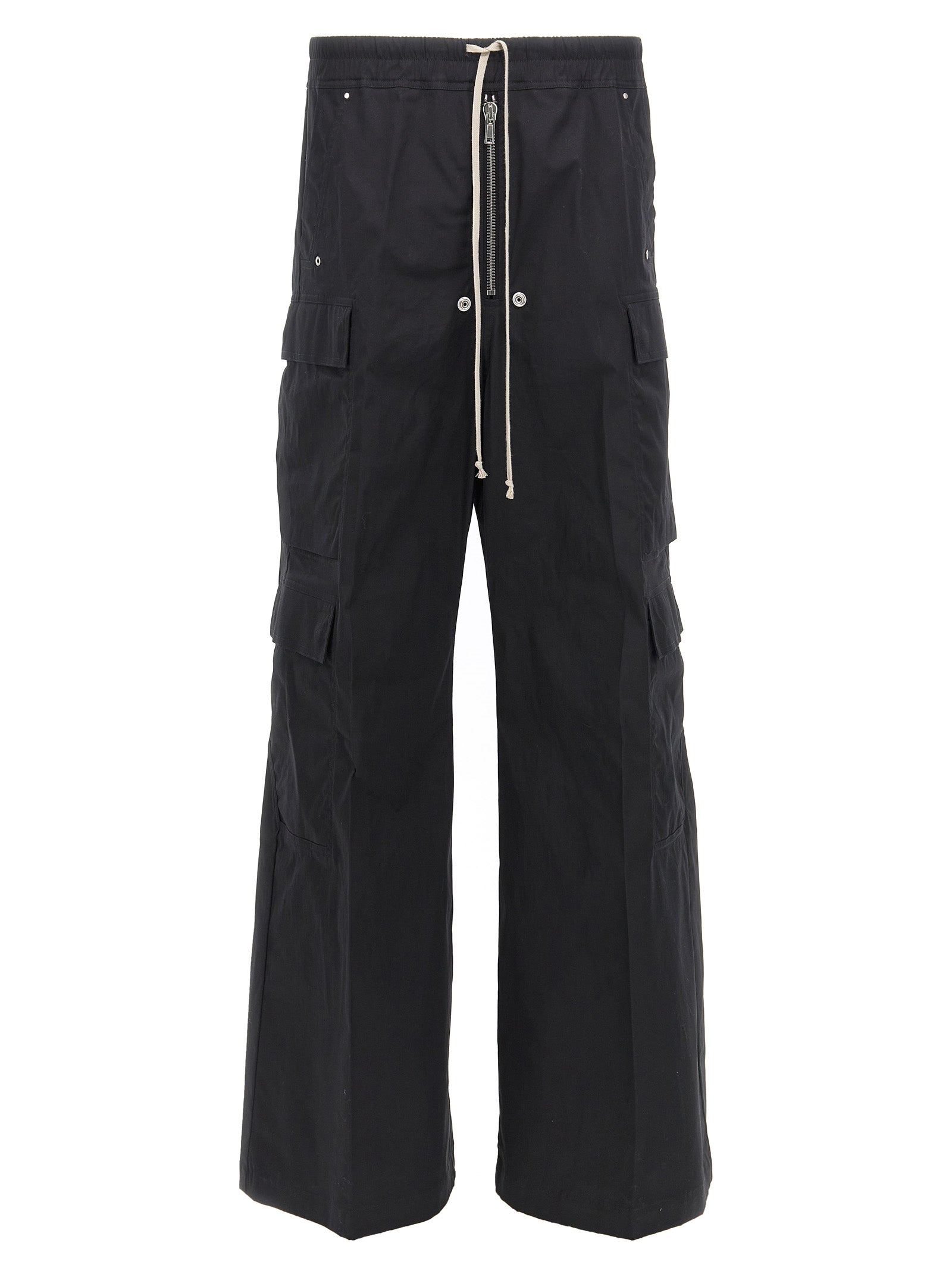 Rick Owens Black Cotton Cargo Men's Pants