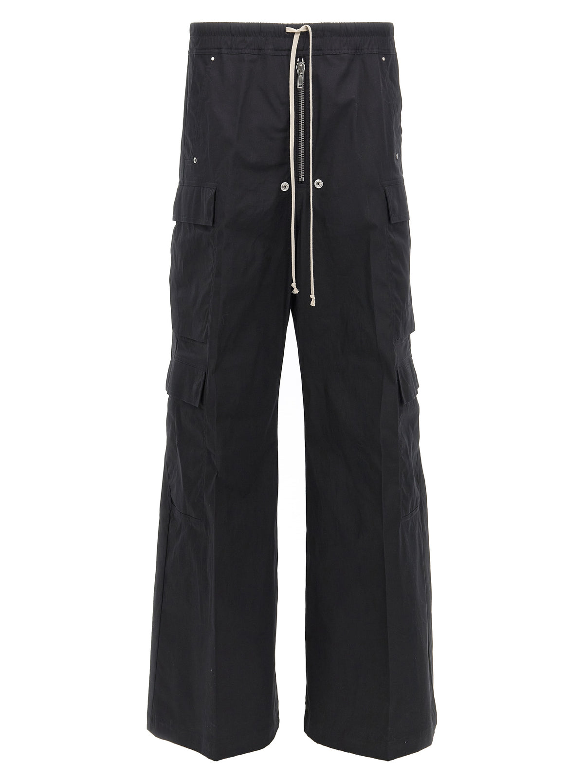 Rick Owens Black Cotton Cargo Men's Pants