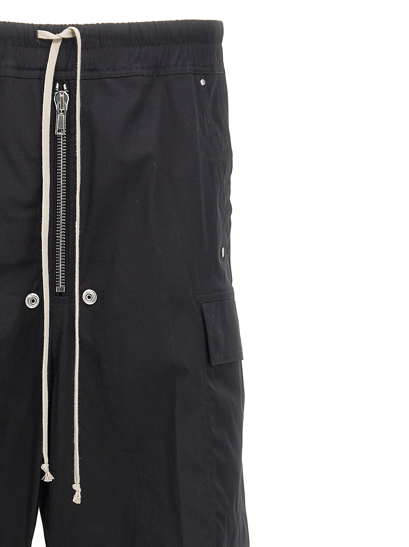 Rick Owens Black Cotton Cargo Men's Pants
