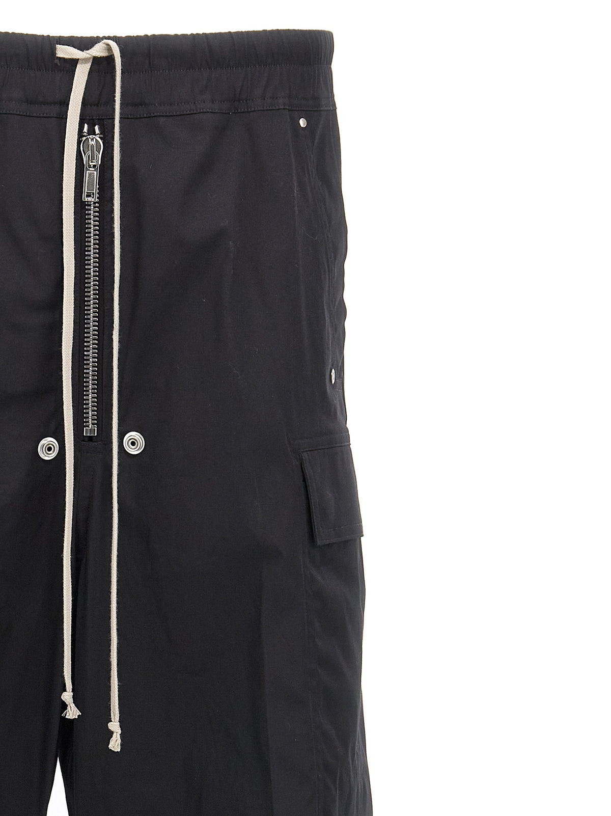 Rick Owens Black Cotton Cargo Men's Pants
