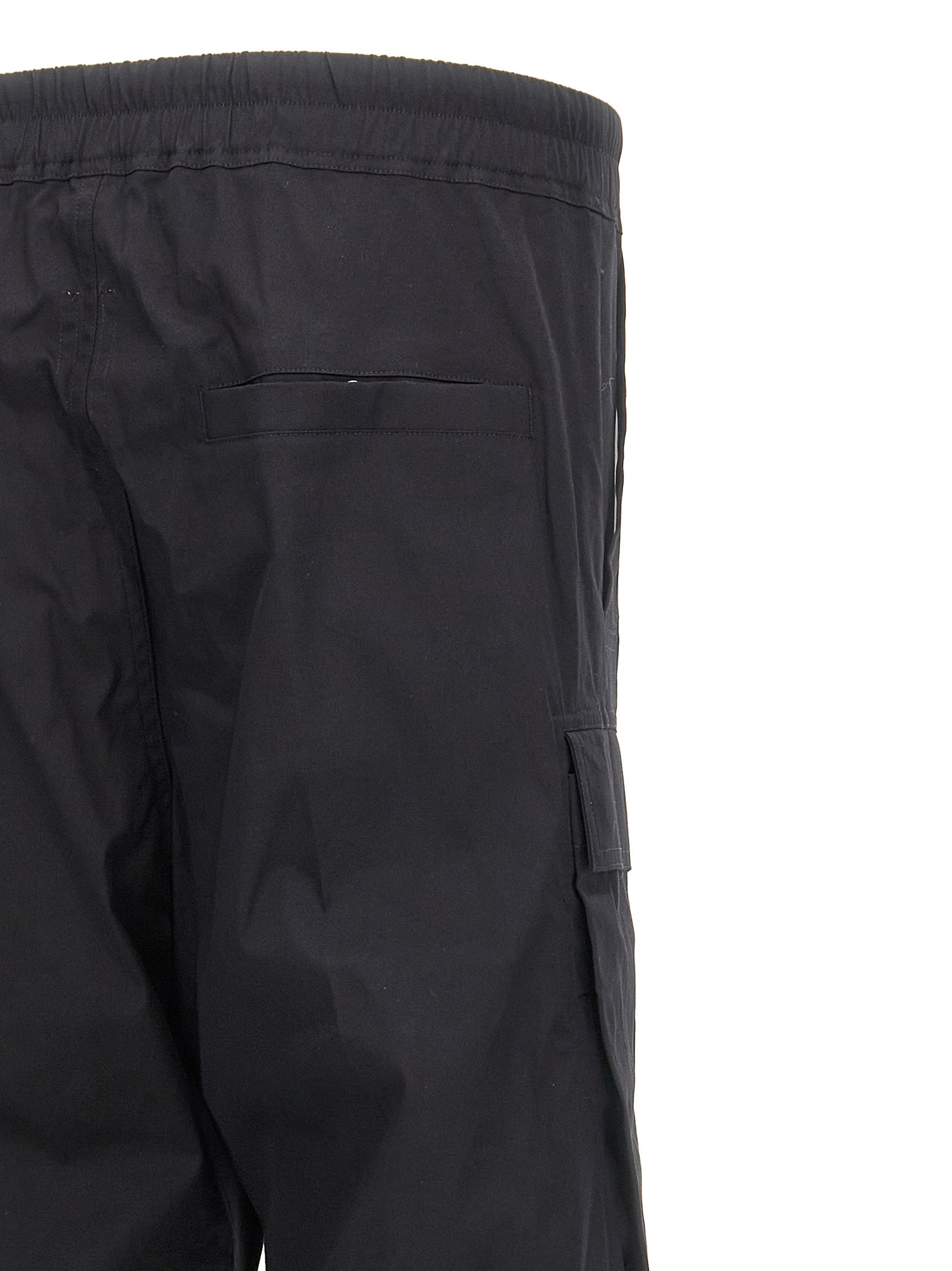 Rick Owens Black Cotton Cargo Men's Pants