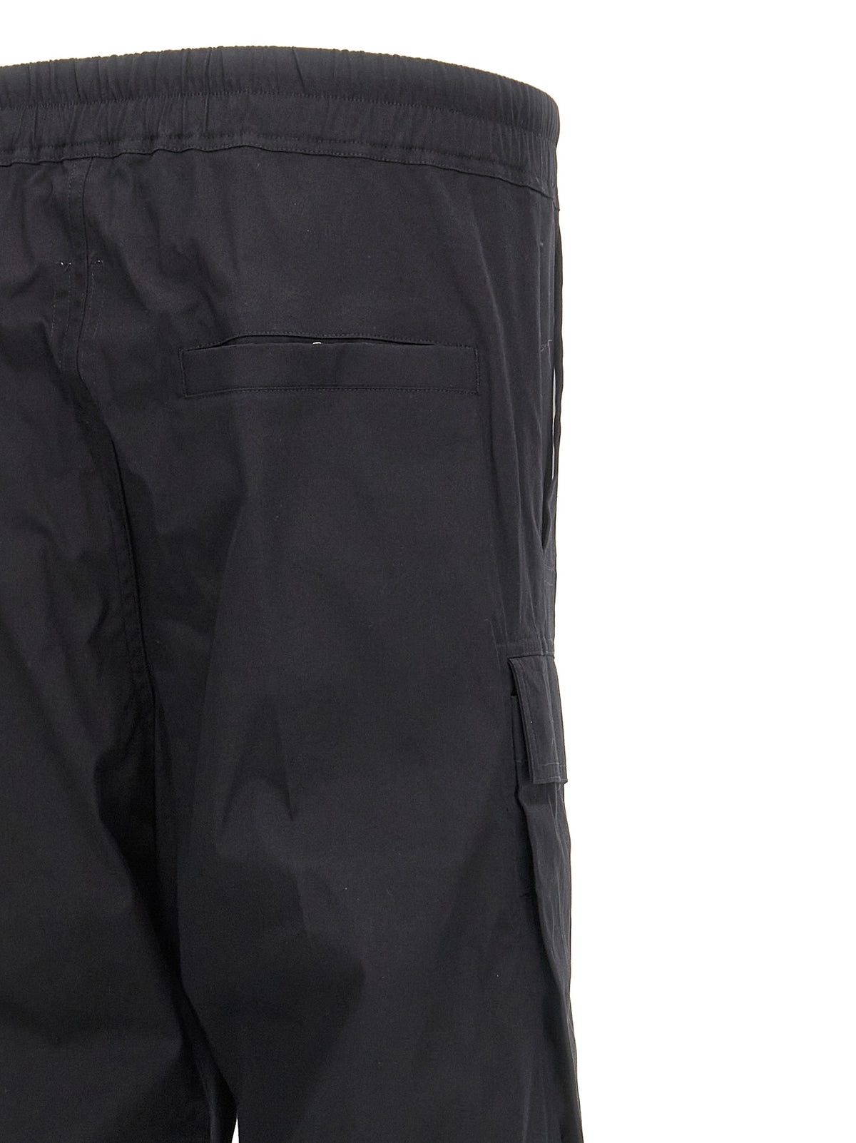 Rick Owens Black Cotton Cargo Men's Pants