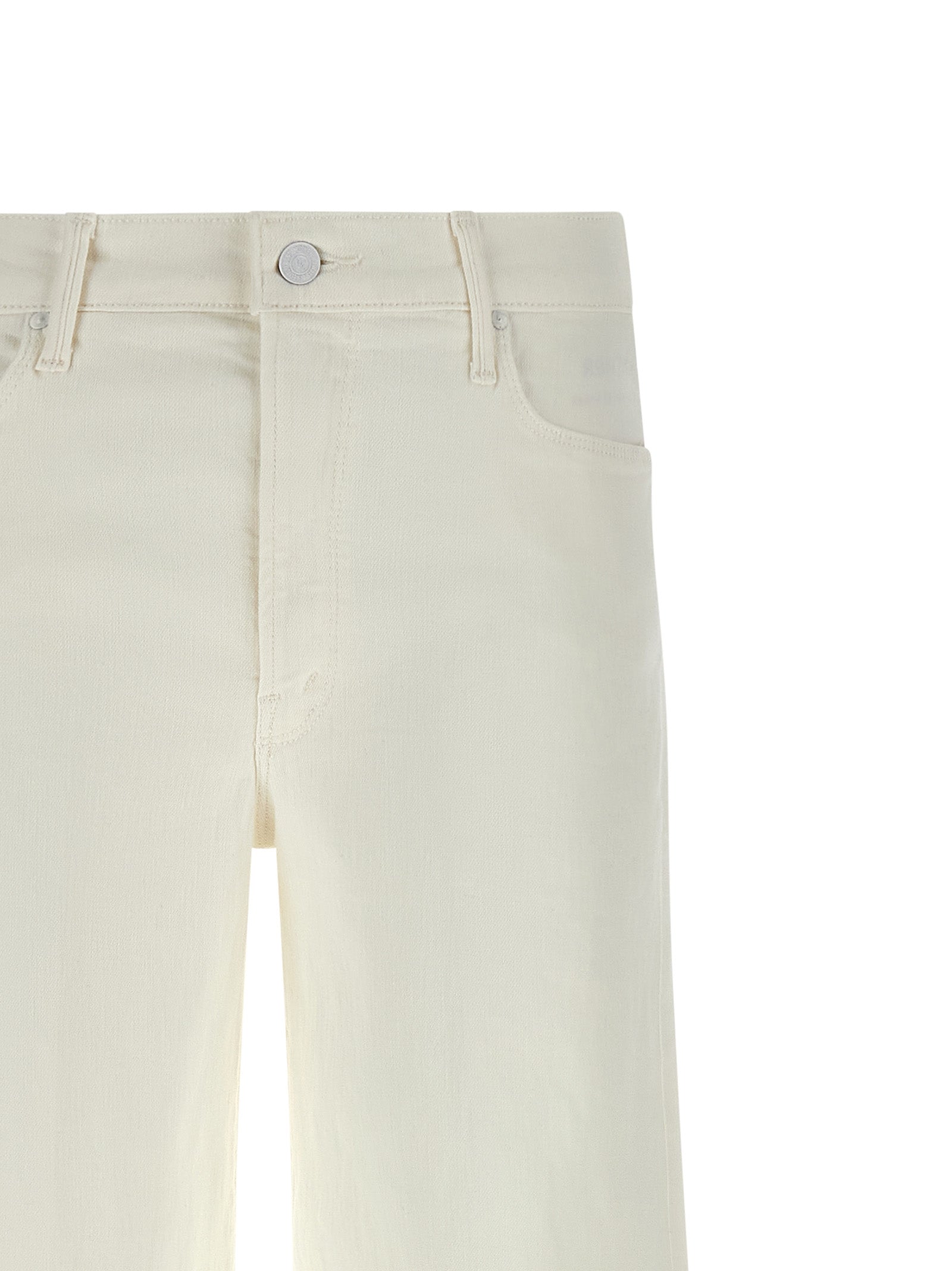 Mother Denim White Cotton Flared Women's Jeans