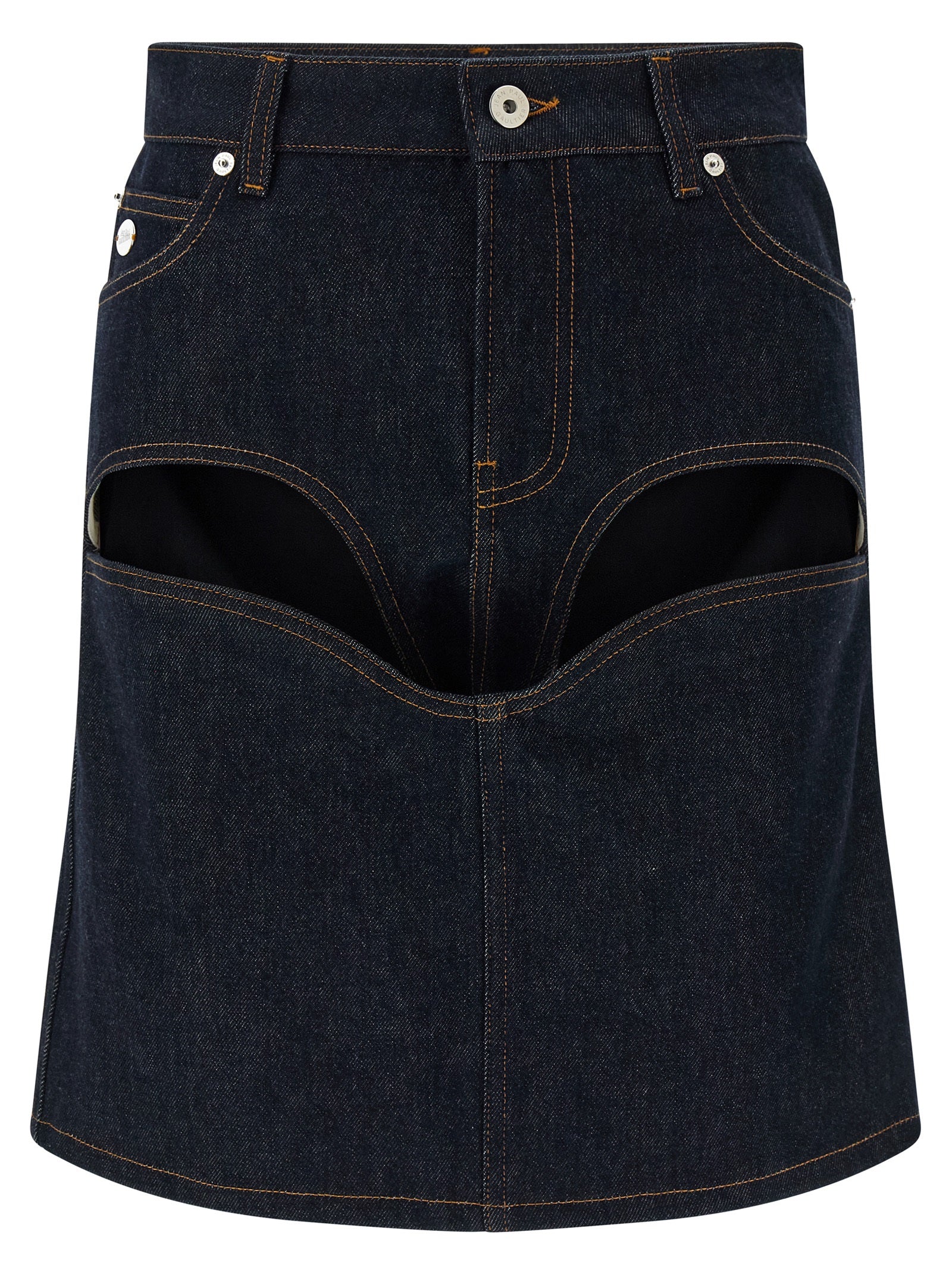Jean Paul Gaultier Blue Cotton Long Women's Skirt