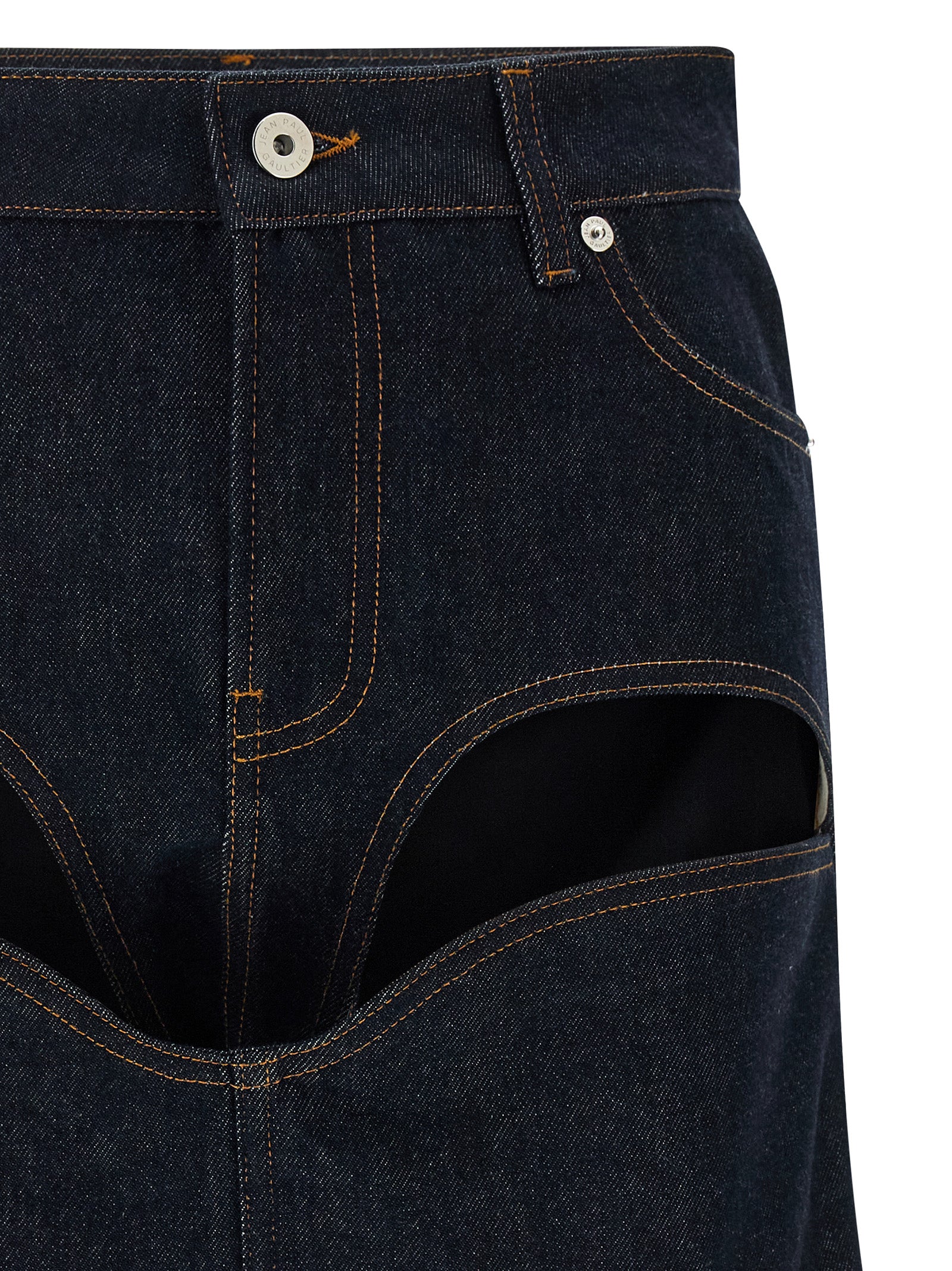 Jean Paul Gaultier Blue Cotton Long Women's Skirt