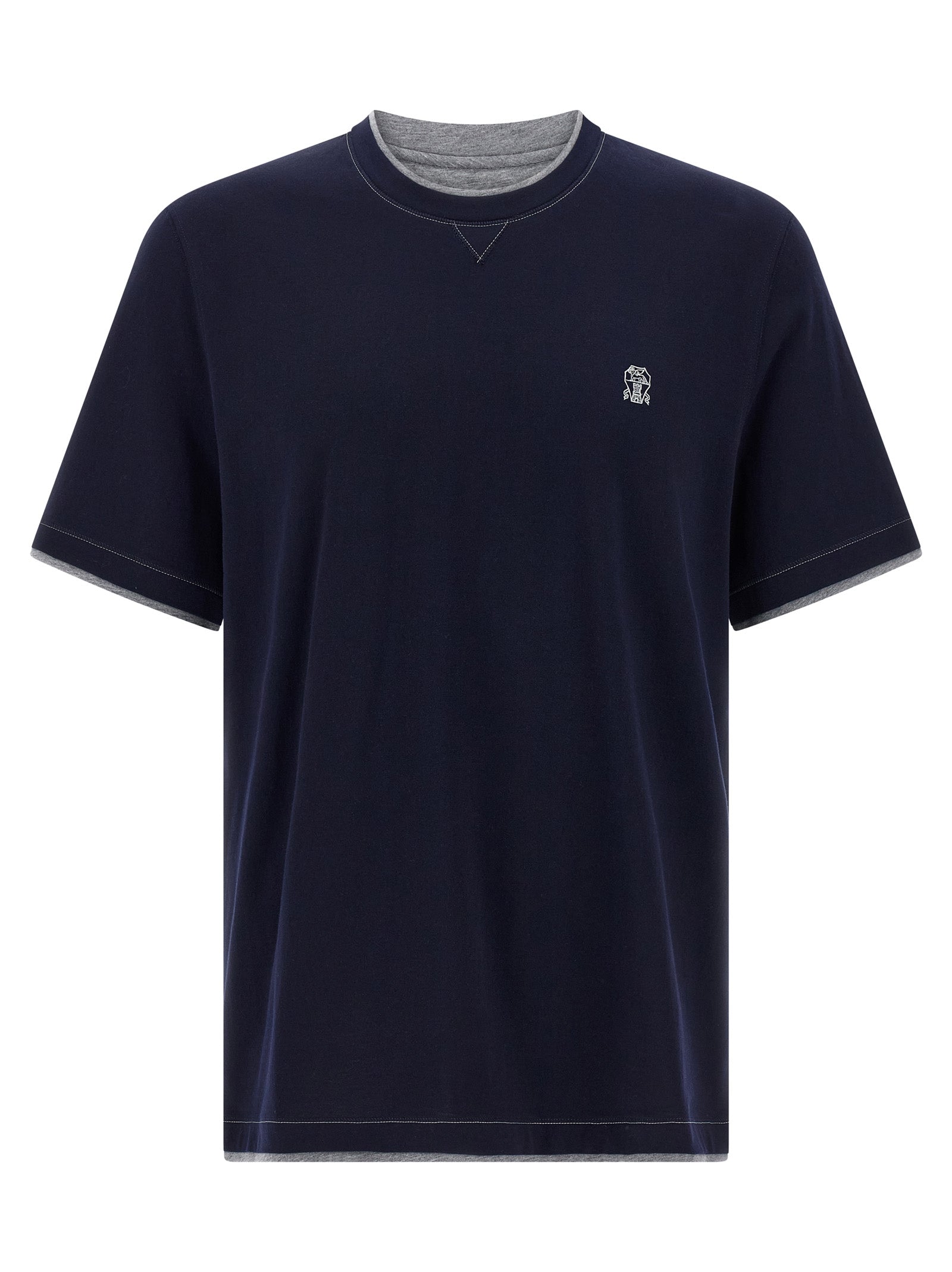 Brunello Cucinelli Blue Cotton Men's T-Shirt