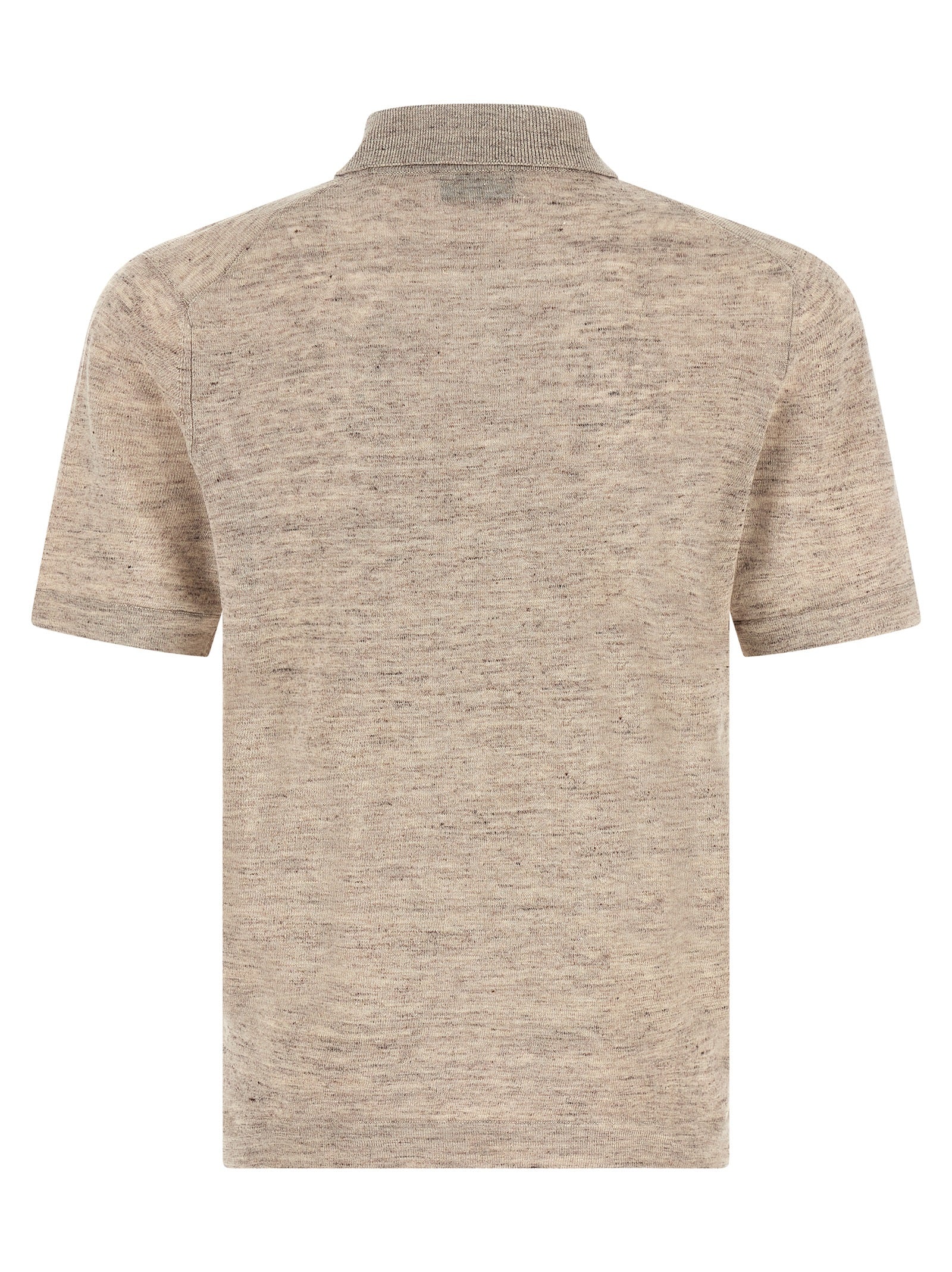 Brunello Cucinelli Beige Linen Polo Men's Shirt
