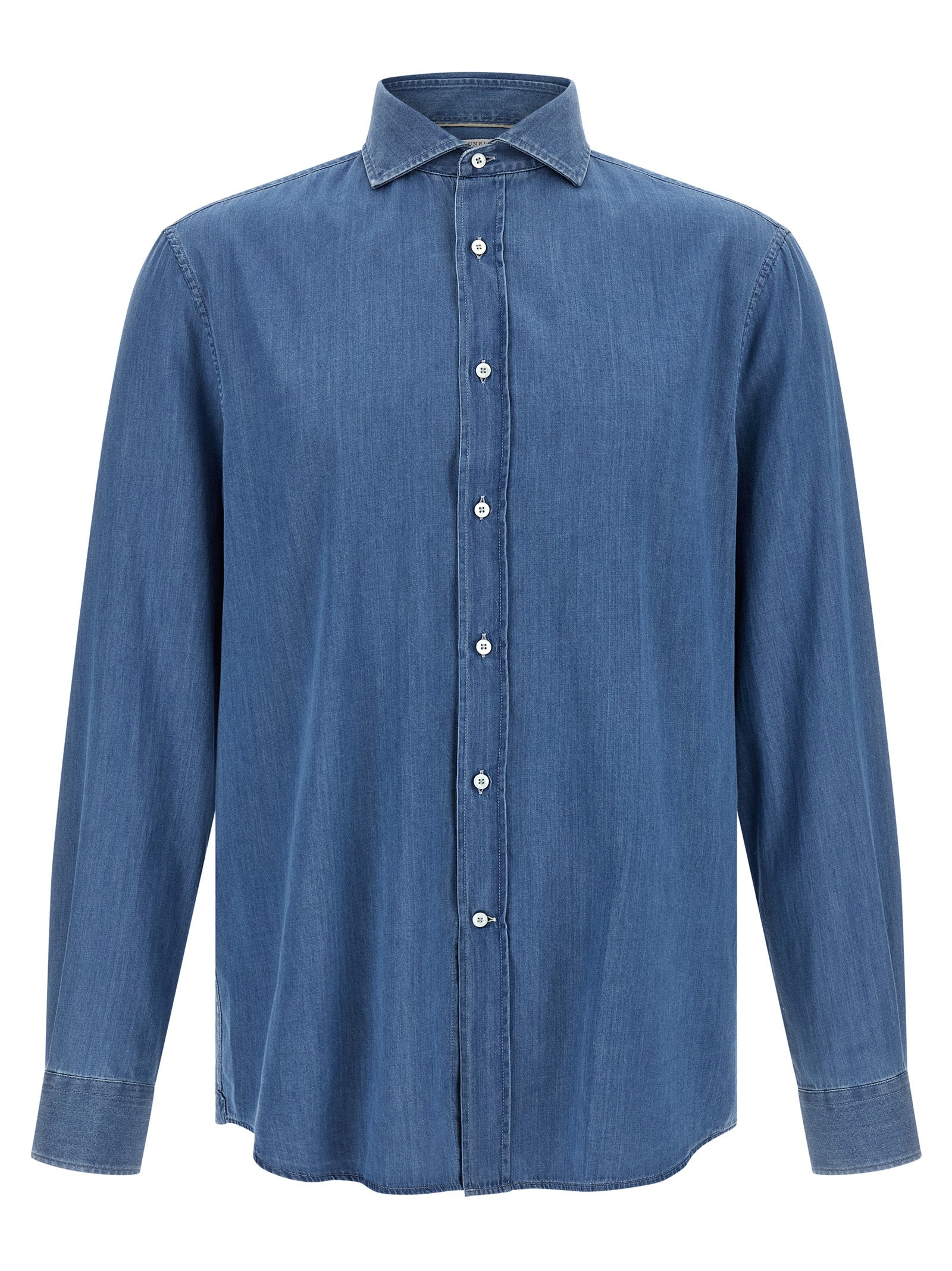 Brunello Cucinelli Blue Cotton Men's Blouse