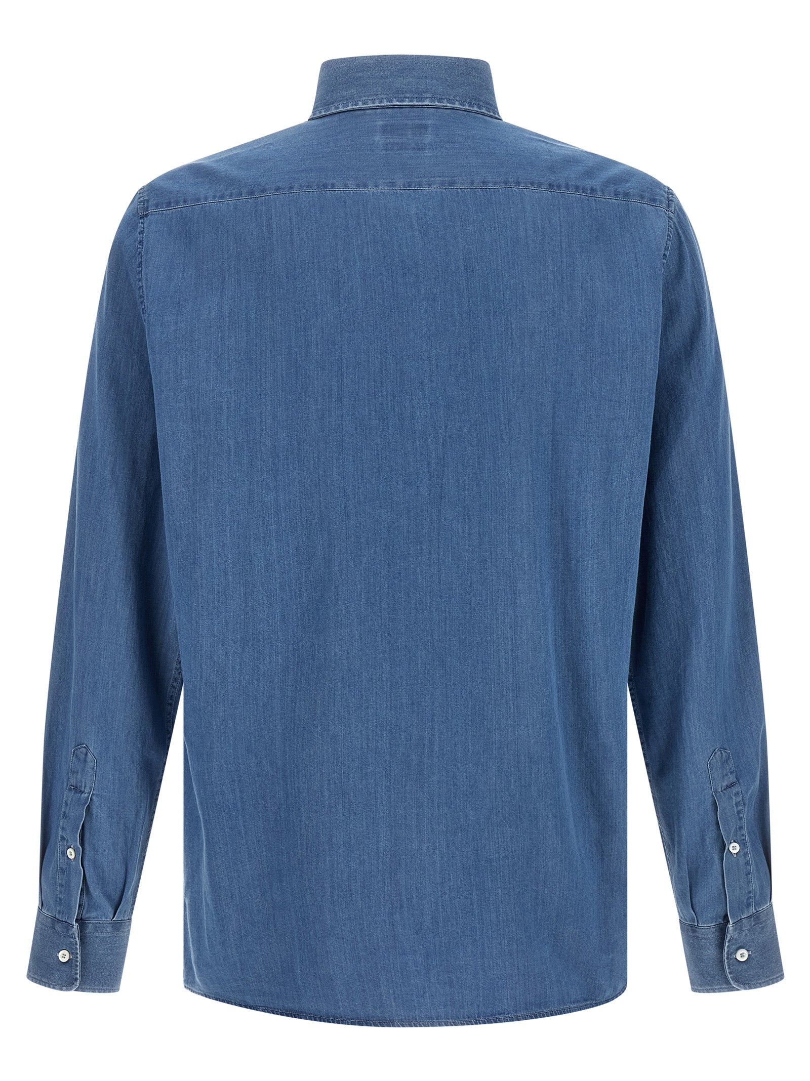 Brunello Cucinelli Blue Cotton Men's Blouse